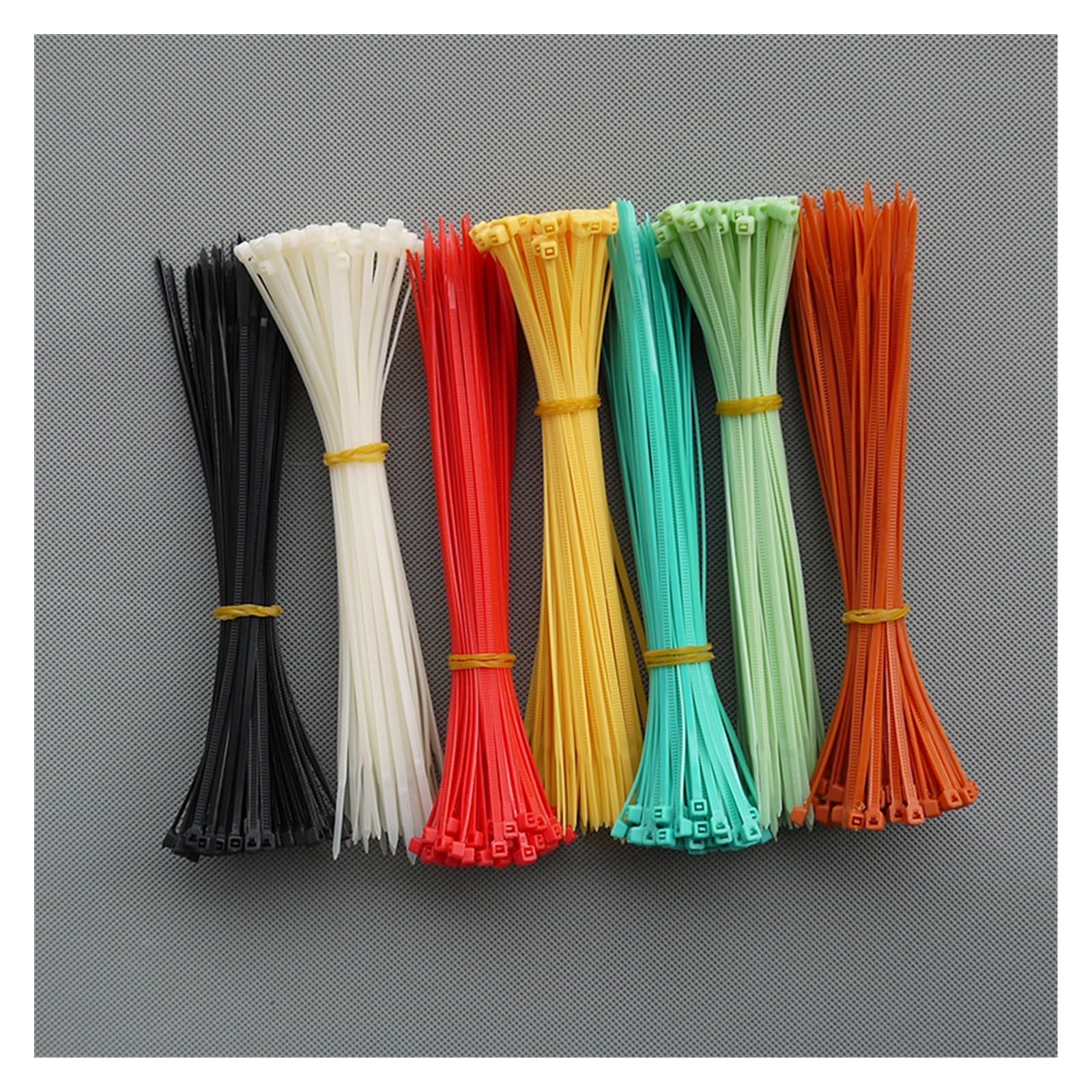 100/200/500 bridas de nailon con cierre automático, 0.118 x 7.874 in, plástico con cremallera, correas para encuadernación de alambre, bricolaje (color: verde UV, tamaño: 100 unidades) (negro, 100 u