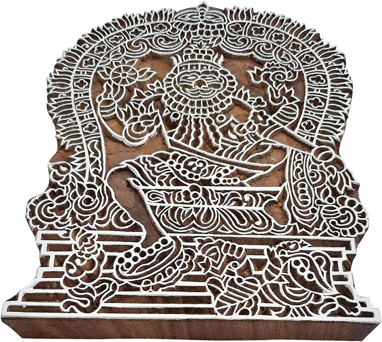 Royal Kraft Religious Wooden Printing Block - DIY Henna Fabric Textile Paper Clay Pottery Stamp ESIItag007