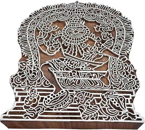 Miniatura 6 de Royal Kraft ESIItag009 - Bloque de impresión de madera, tela de henna, papel textil de arcilla, sello de cerámica