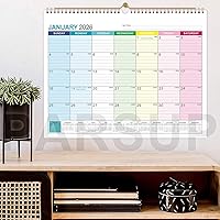 Vista 5 de Calendario de pared 2025-2026 – Calendario de 18 meses de enero de 2025 a junio de 2026, 15 x 11.5 pulgadas, bloques grandes, encuadernación de dos