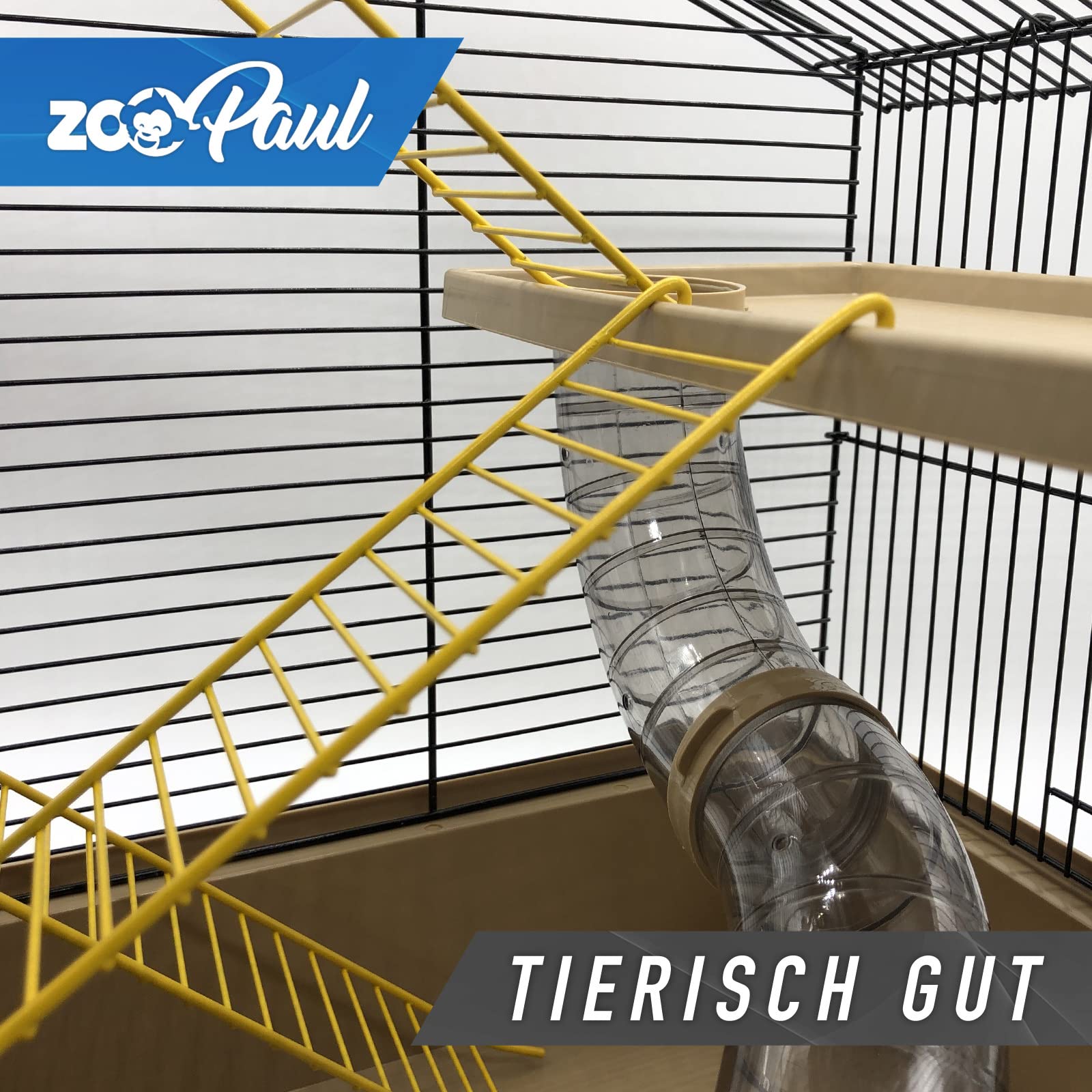 ZooPaul Hamsterkäfig XXL mit Zubehör beige Maus Nager Käfig Burg Treppe Tunnelsystem