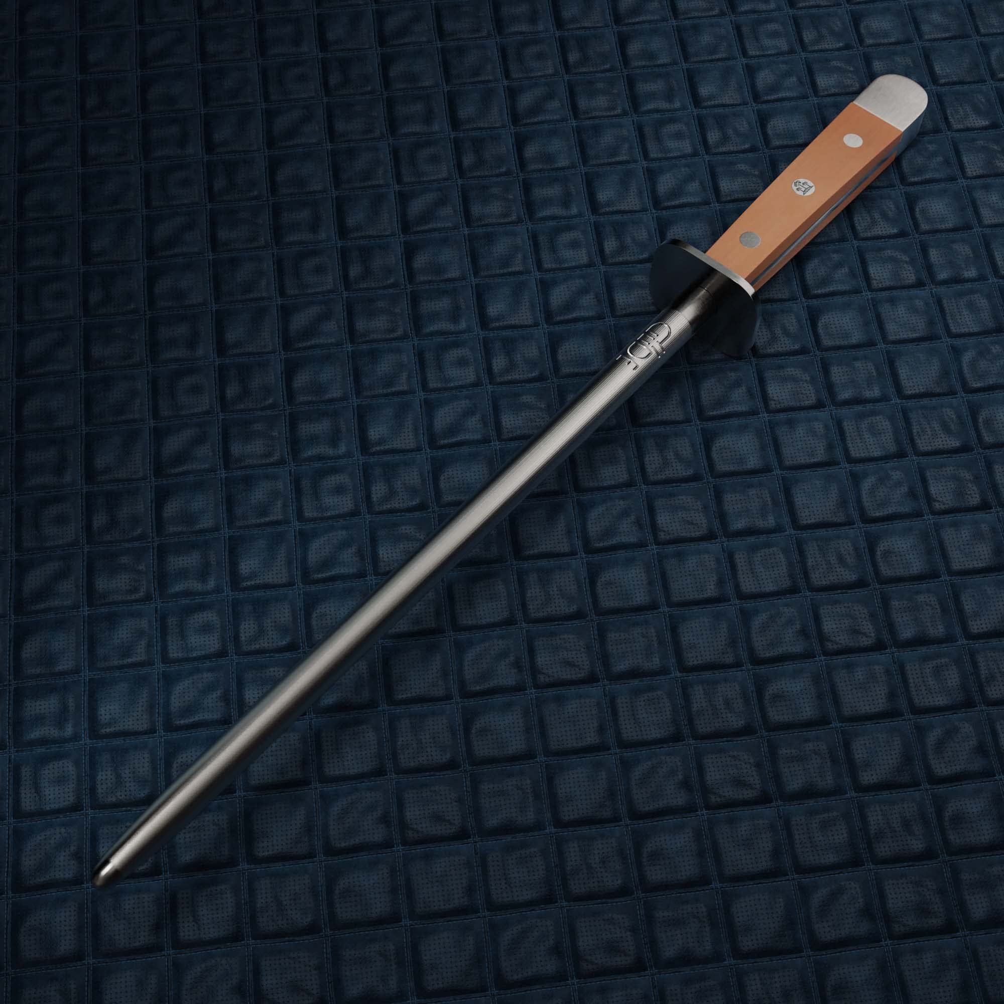 GÜDE Solingen - Ostrzałka stalowa, kuta, 26 cm, drewno z gruszy, ALPHA-BIRNE - podwójny trzpień, Ręcznie robiony w Niemczech