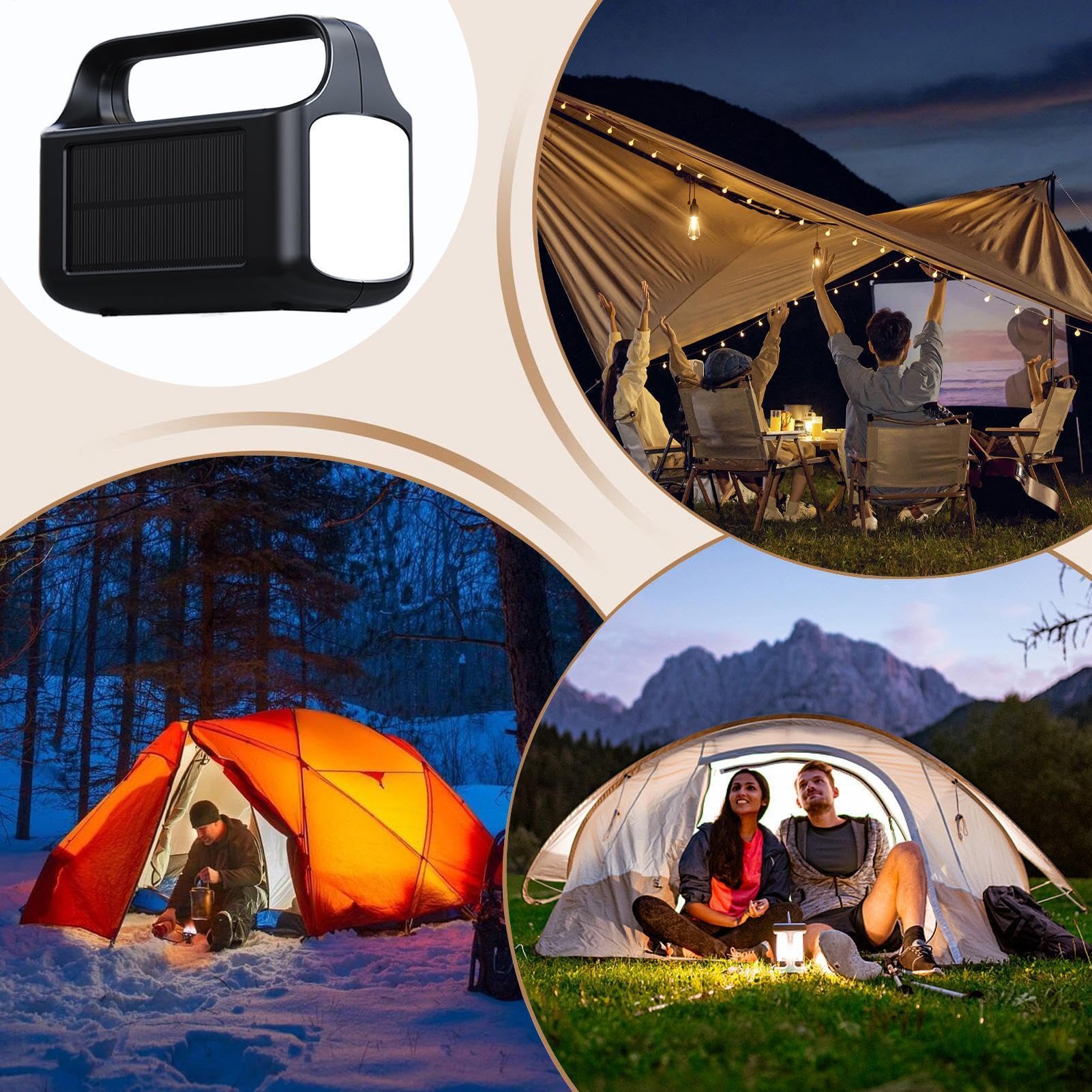 Generico Torcia da Campeggio Power Bank Portatile con Batteria Integrata | Lampada da Campeggio LED per Emergenza per Viaggi Escursionismo Arrampicata Avventura Tempesta Uomo Donna