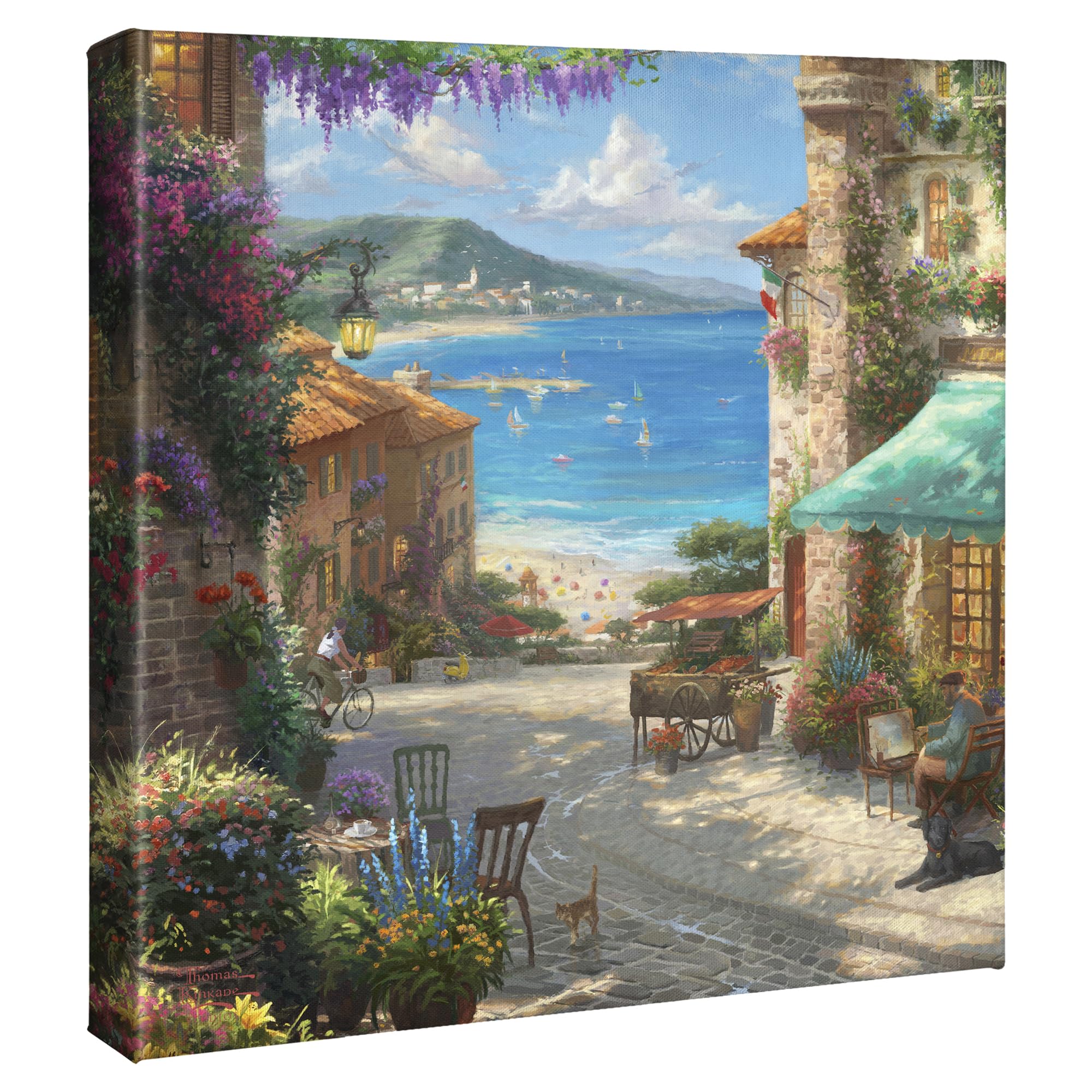 Thomas KinkadeStudios Italian Cafe 14 X 14 Gallery Wrapped Canvas