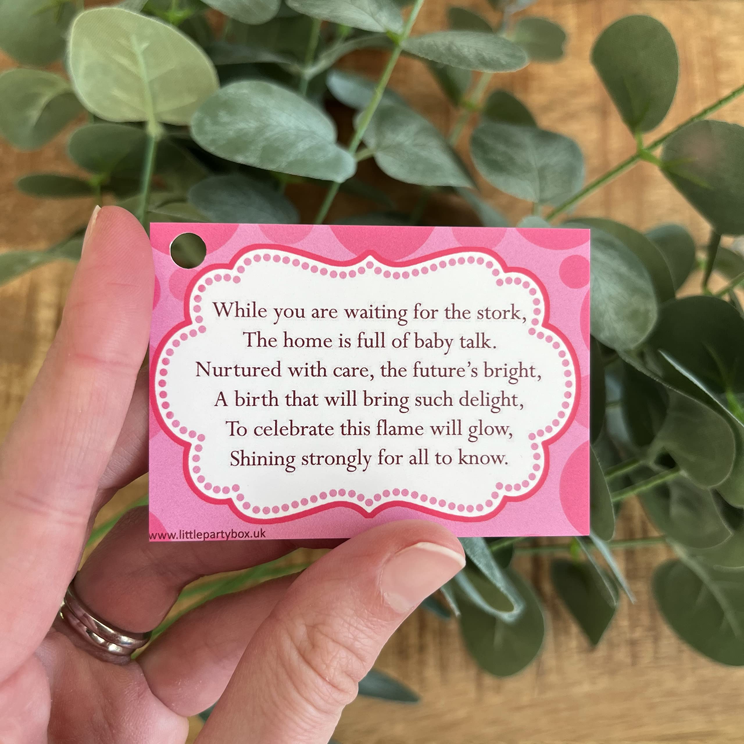 Lovely Little Things Baby Shower Candle Favours for Guests, 20 Pack Pink Tealight Candles with Organza Bags & Poem Cards - Image 2