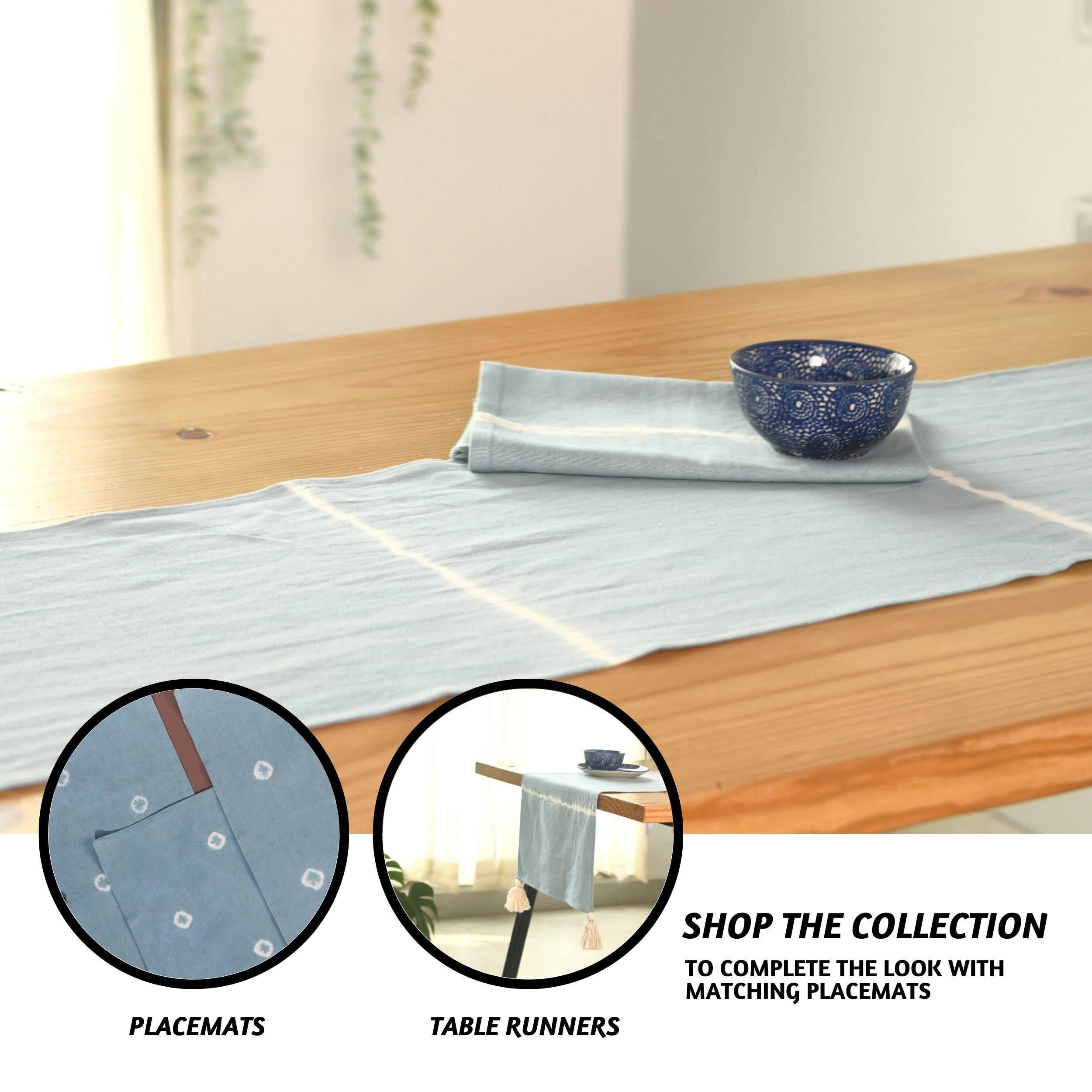 Folkulture Table Runner - Dusty Blue -6