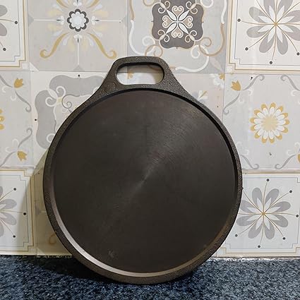 Sai Traditionals Cast Iron Dosa Tawa | Single Handle | Pre-Seasoned (Medium)