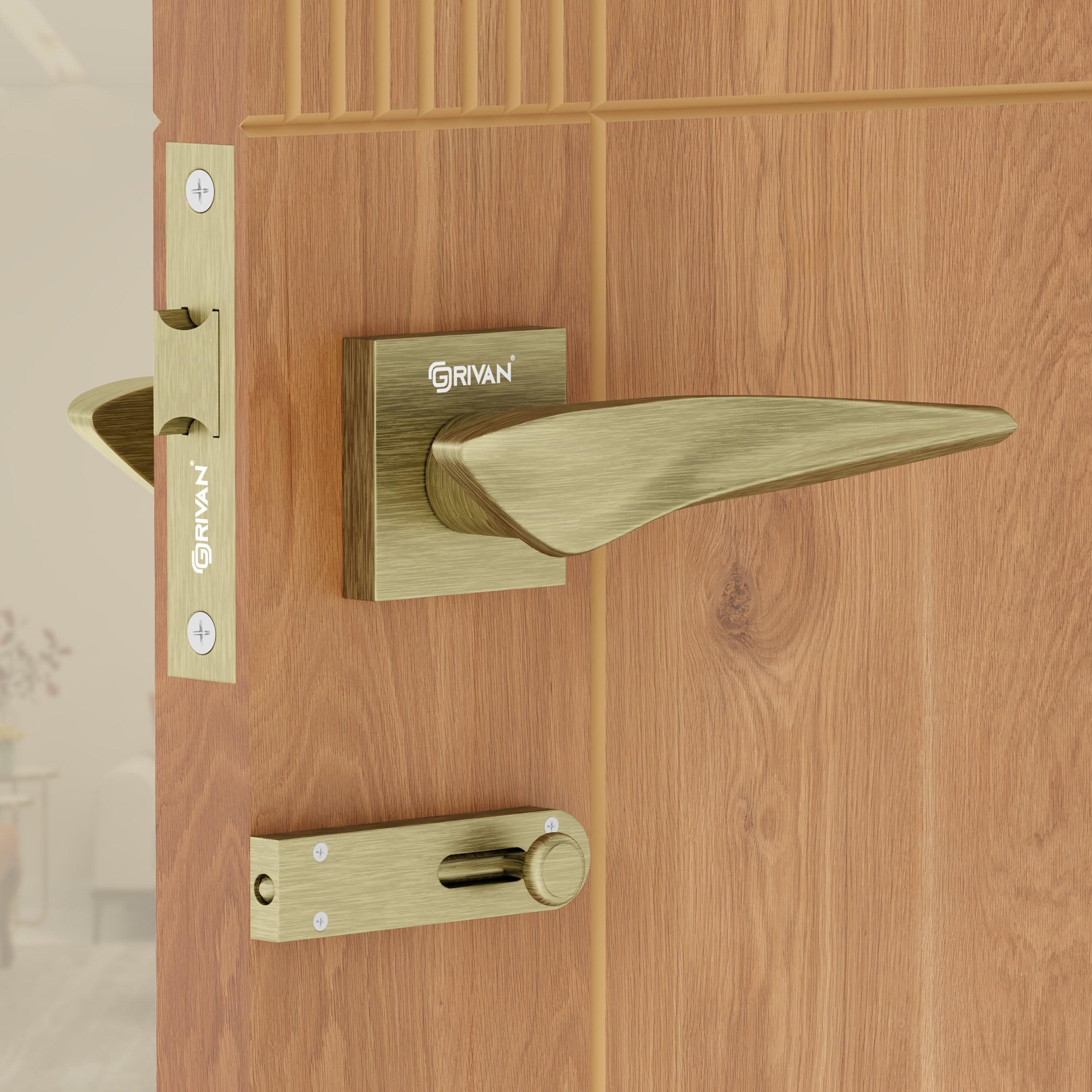 GRIVAN Premium Heavy Duty Door Locks for Main Door, Mortise Door Lock Set with 3 Brass Keys, Bedroom Door Lock, Handle Lock for Home/Office/Hotel (Gold Finish) | 2 Years Warranty — Amazon image 12