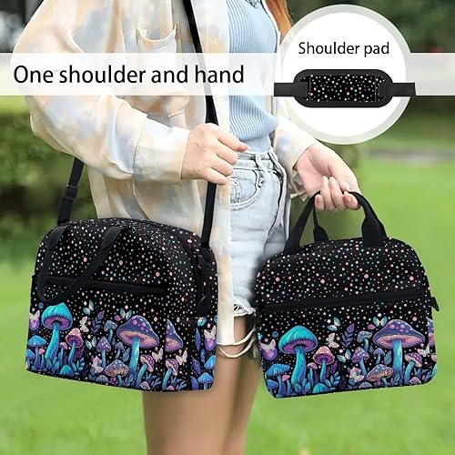 Vista 10 de doginthehole Bolsa de almuerzo portátil de teñido anudado azul, bolsa de almuerzo, organizador reutilizable, hielera para adultos, al aire libre