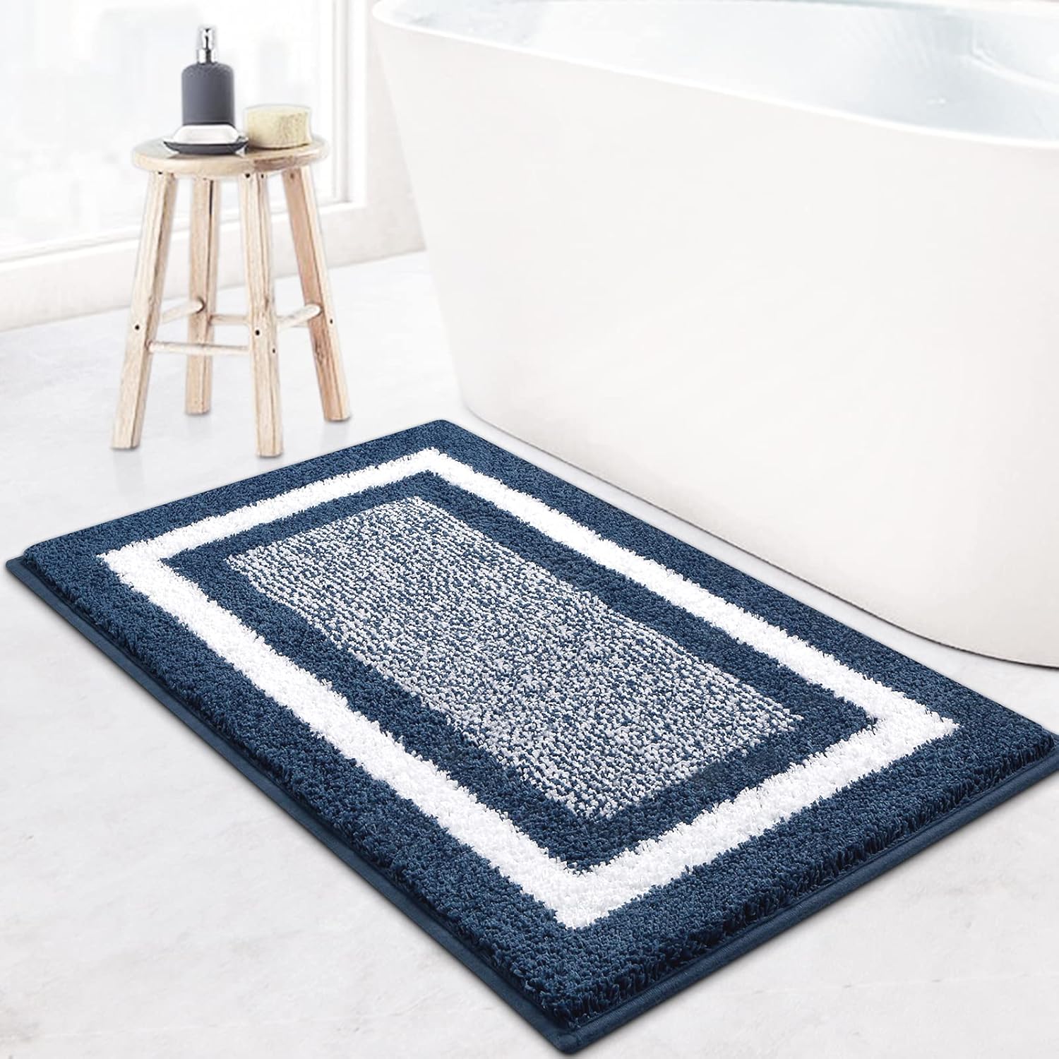 KMAT Bathroom Rugs Bath Mat,Non-Slip Fluffy Soft Plush Microfiber Bath Rugs, Machine Washable Quick Dry Shaggy Shower Carpet Rug for Bathroom, Tub and Shower,Grey,20"x59" : Home & Kitchen