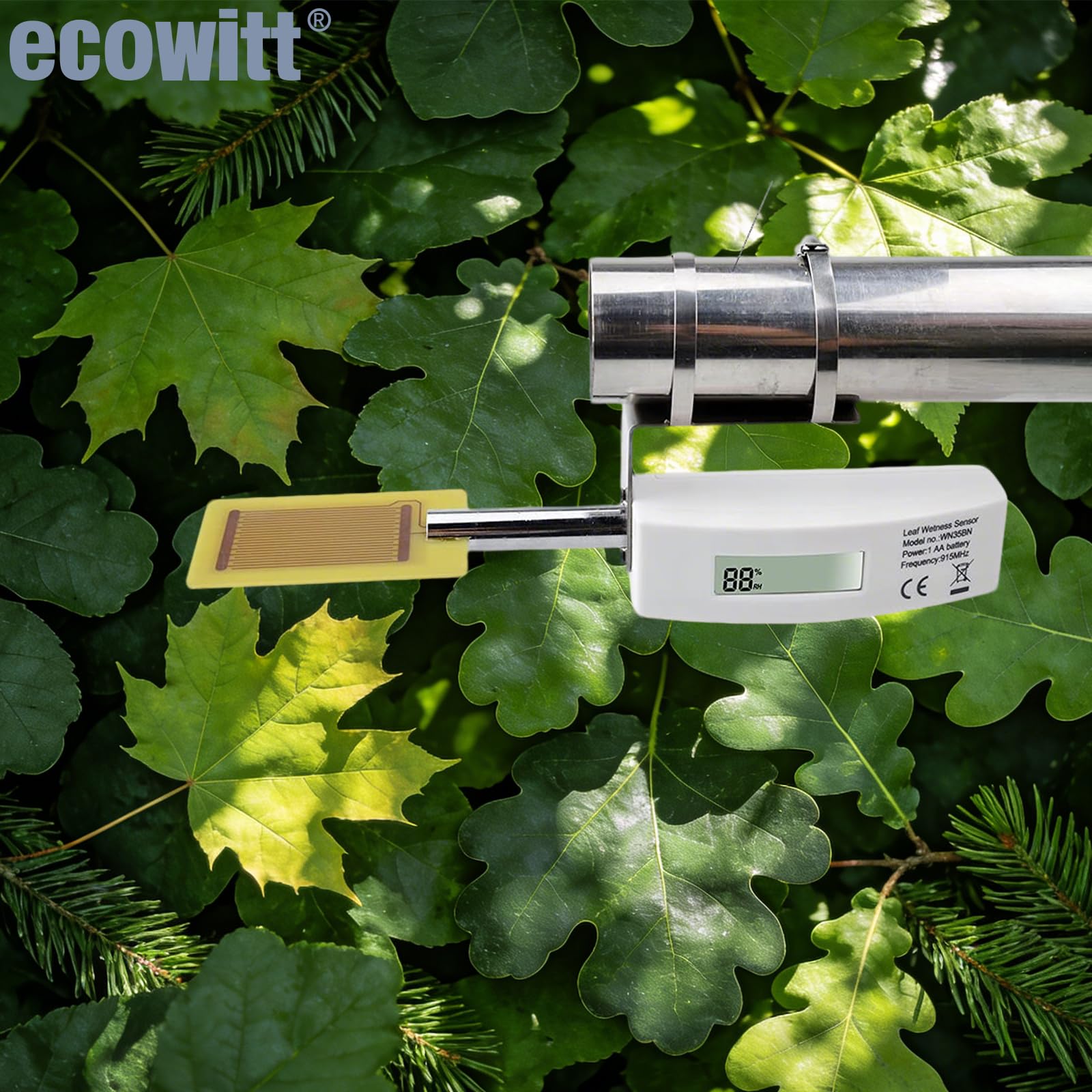 ECOWITT Czujnik wilgotności liści WN35 z wyświetlaczem LCD, tylko jedno akcesorium, nie może być używany samodzielnie