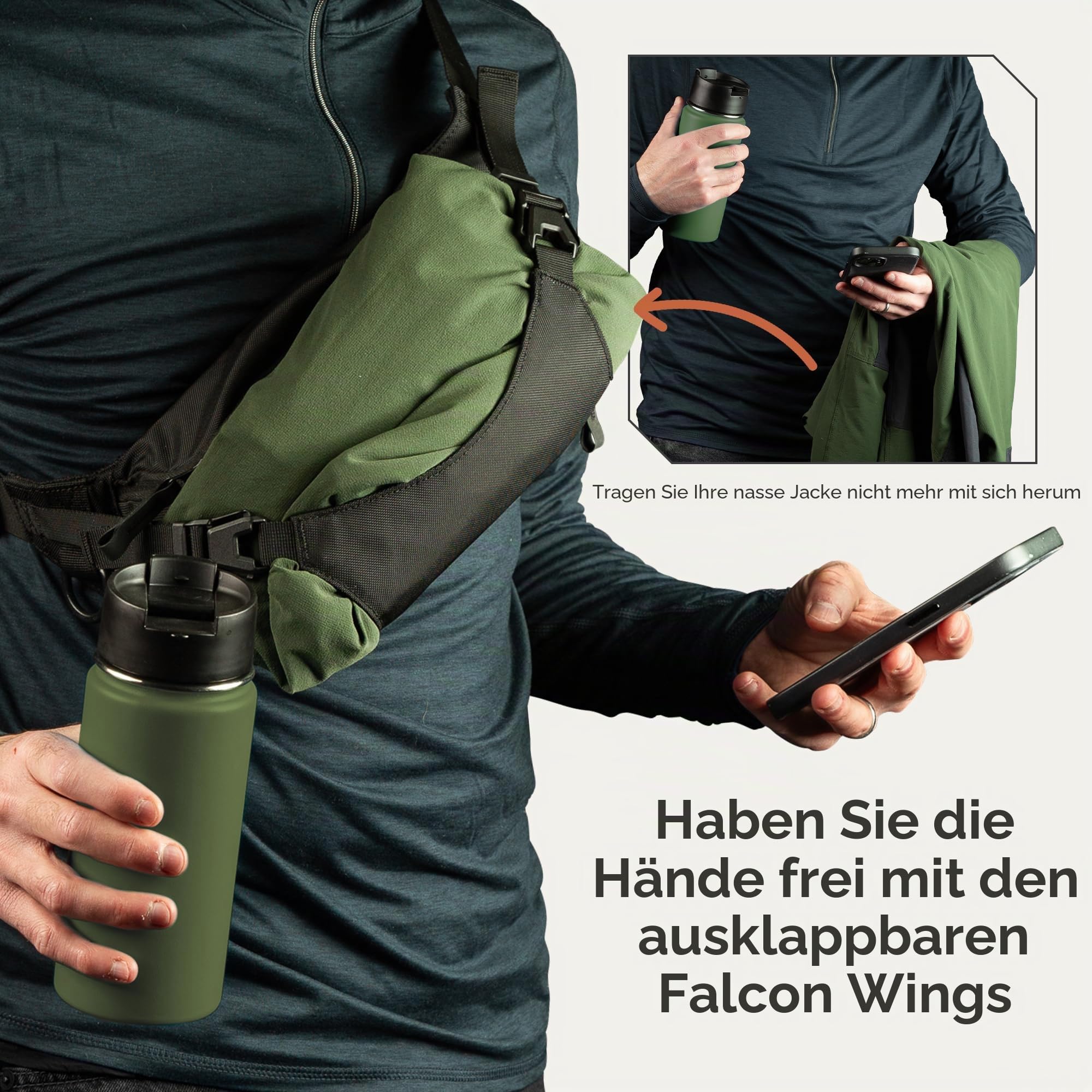 ARTERRA Falcon2L Bauchtasche – 2 Liter Sling Hip Bag mit verstellbarer Erweiterung, kompakt, leicht, für den täglichen Gebrauch, Outdoor, Hundespaziergänge, Wandern, Obsidian Black, Einheitsgröße, Hip