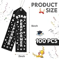 Vista 4 de Tigeen 100 cintas de premio Black Star Performer con mención honorífica con tarjeta de evento y cuerda de participación de medalla de premio