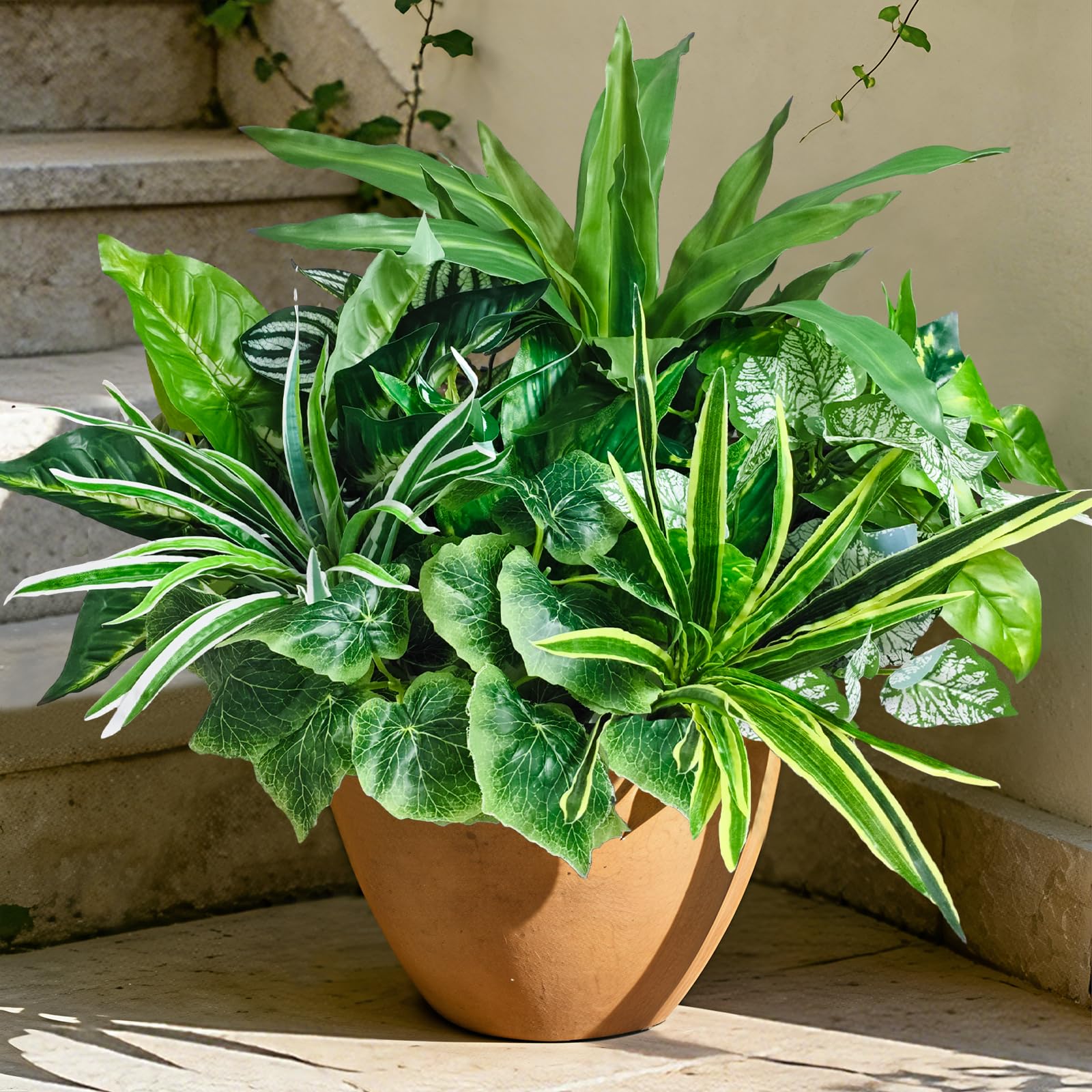 UV-Resistant Faux Outdoor Greenery Shrub Bundle