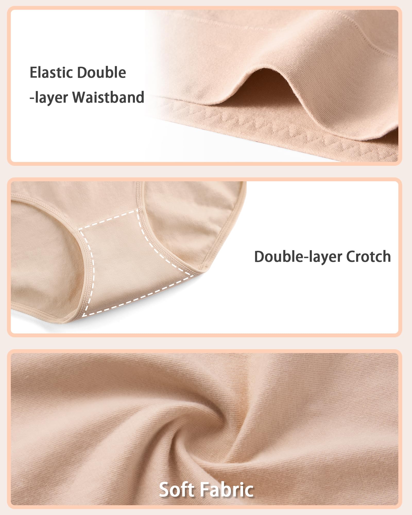 Damen-Unterhosen mit hoher Taille, Baumwolle, nach der Geburt, weich, Stretch, volle Abdeckung, atmungsaktiv, 5 Stück