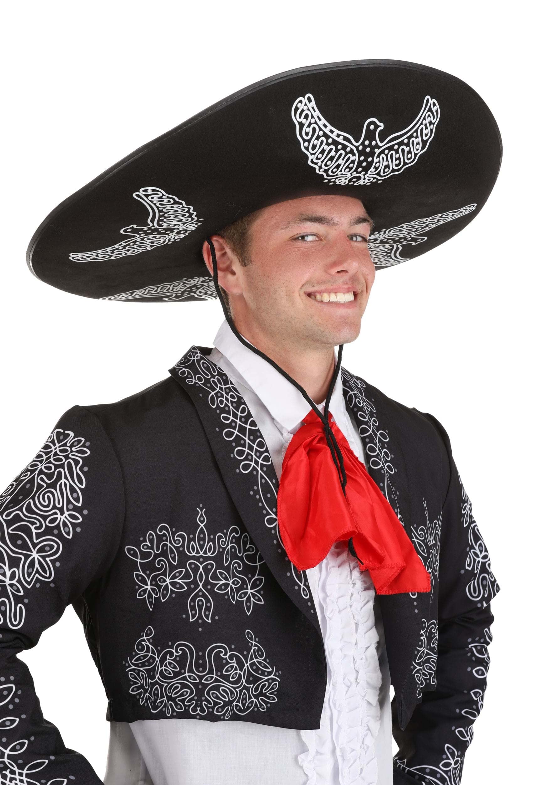 Fun CostumesThree Amigos Sombrero - Molded Felt Hat with Chin Cord and Printed Graphics