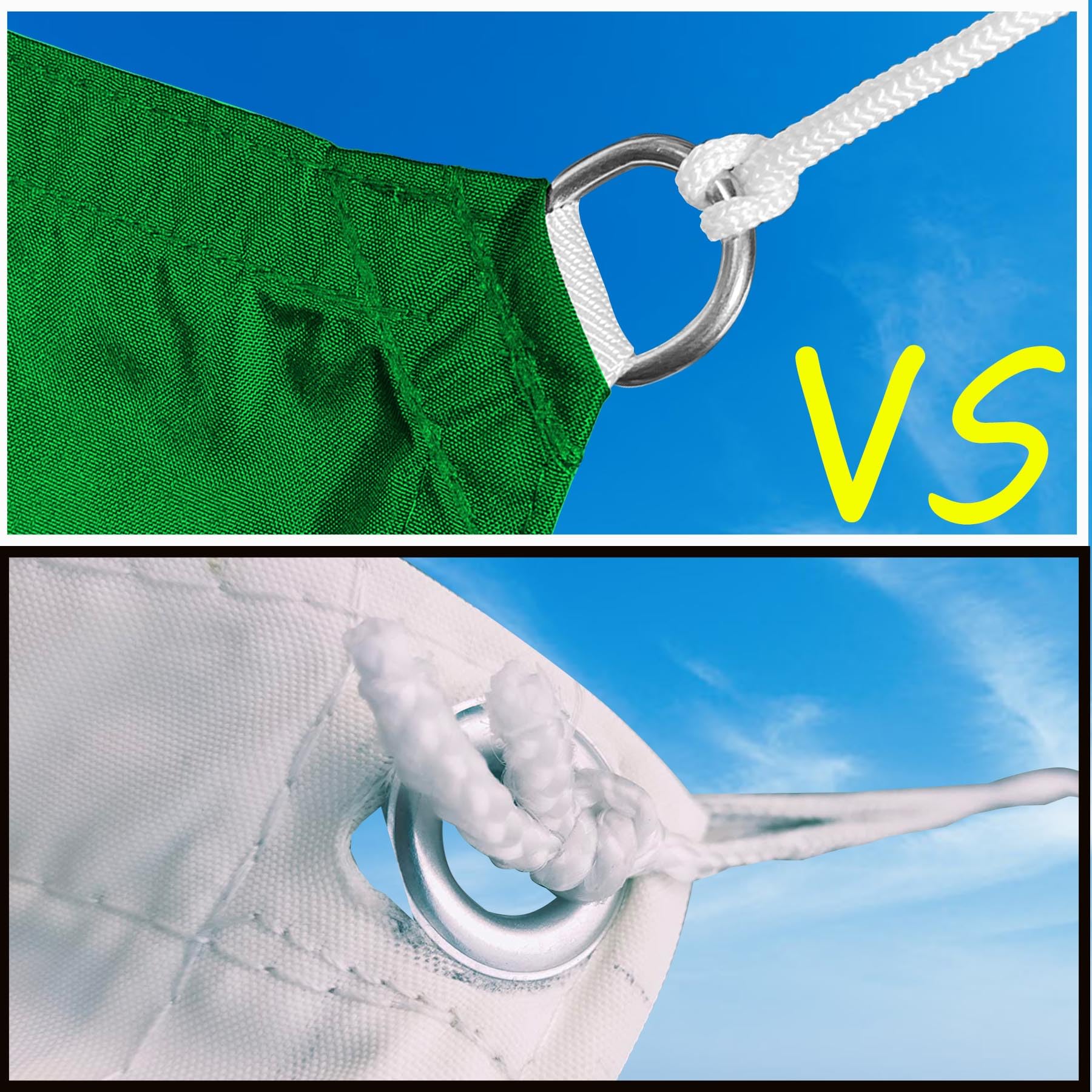 Vela ombreggiante con Occhielli 200x300cm Telo Oxford impermeabile 160g/㎡） Tenda a Vela Rettangolare tenda da sole verticale per esterno -Verde Scuro.