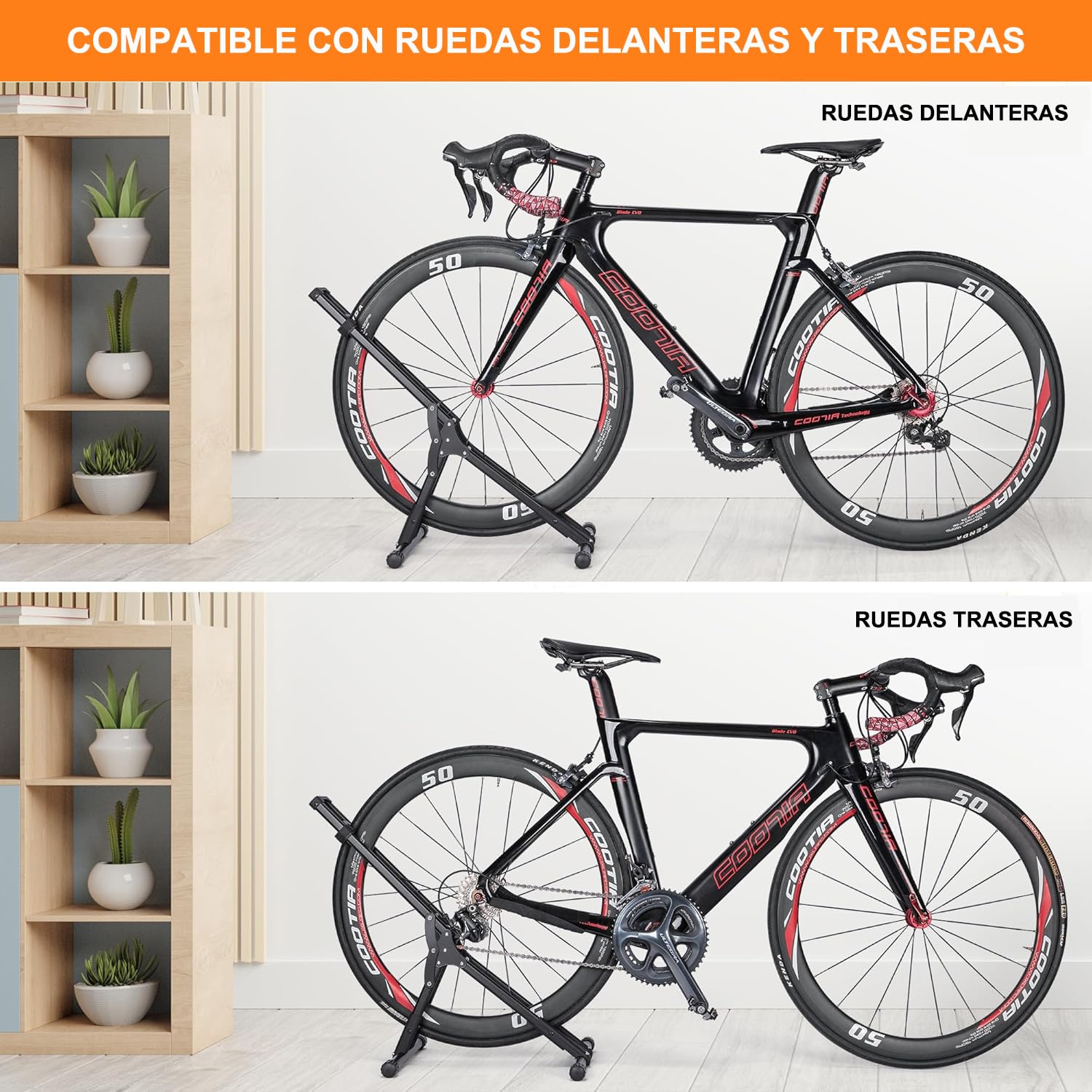 CXWXC Soporte de bicicleta para bicicletas de 20 a 29 pulgadas y 730 C MTB, bicicletas de carretera, plegable, soporte para suelo, garaje, almacenamiento al aire libre (S101)