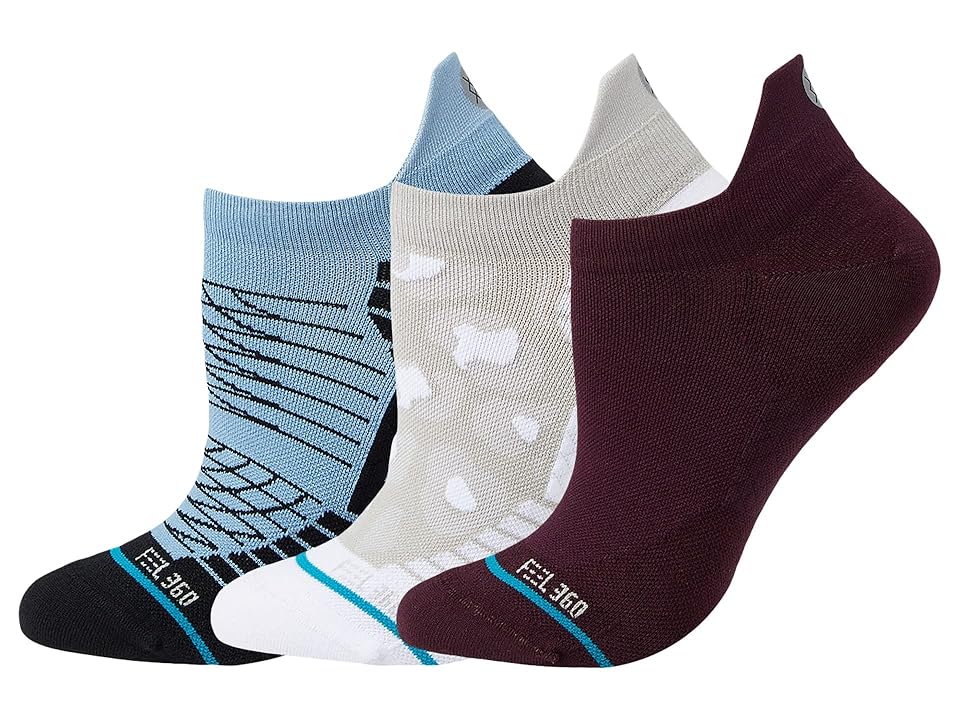 Stance Assorted 3-Pack Tab No-Show Socks in Burgundy Multi at Nordstrom, Size Small