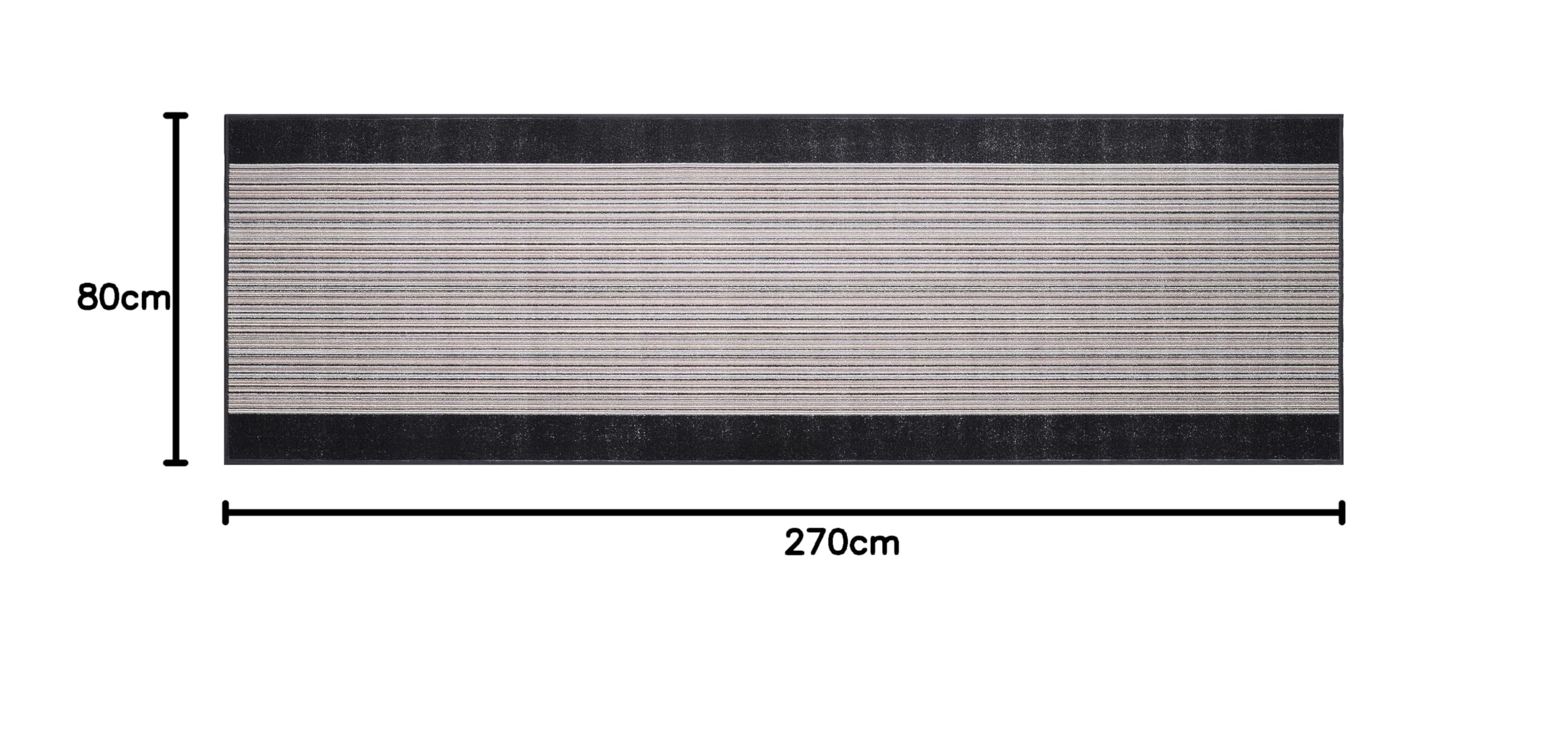 Tapiso Antypoślizgowy dywan, bieżnik na metry, nowoczesny, w paski, szary, melanż, na korytarz, do salonu, 80 x 270 cm