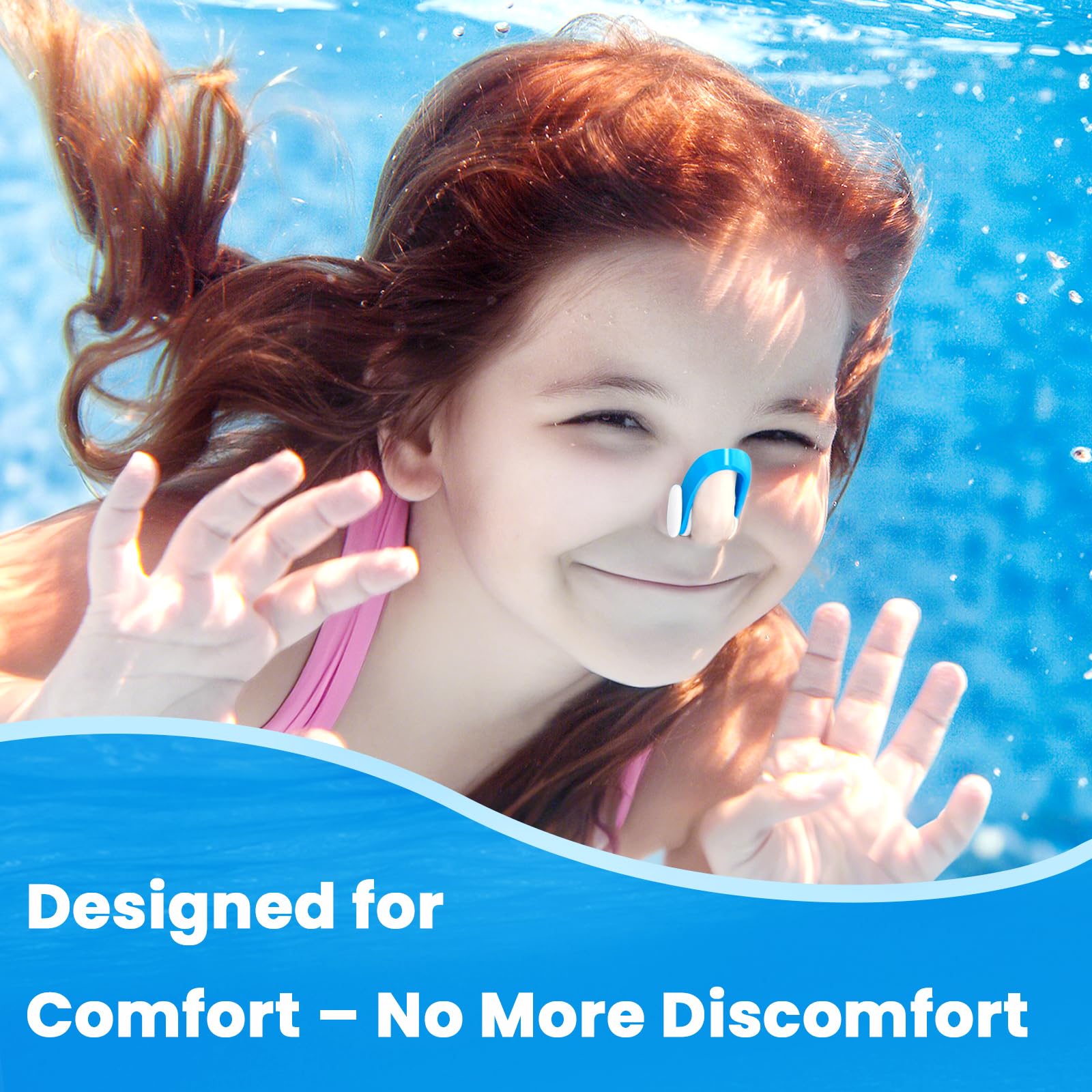 Pinzas para la Nariz de Silicona 10 Piezas para Natación Niños y Adultos con Caja de Almacenaje Multicolor