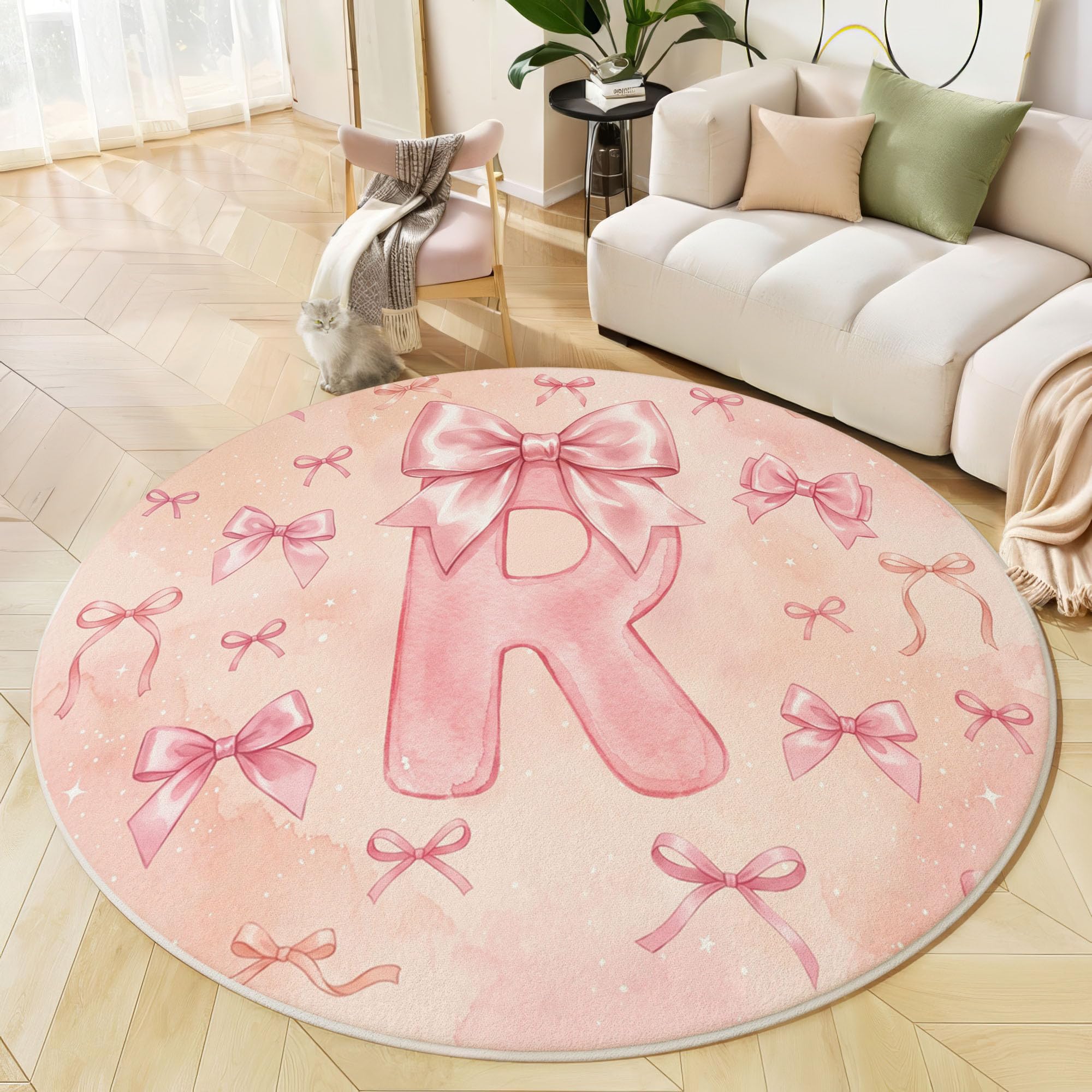 Tapis Style Aquarelle Mignon Rond 100cm