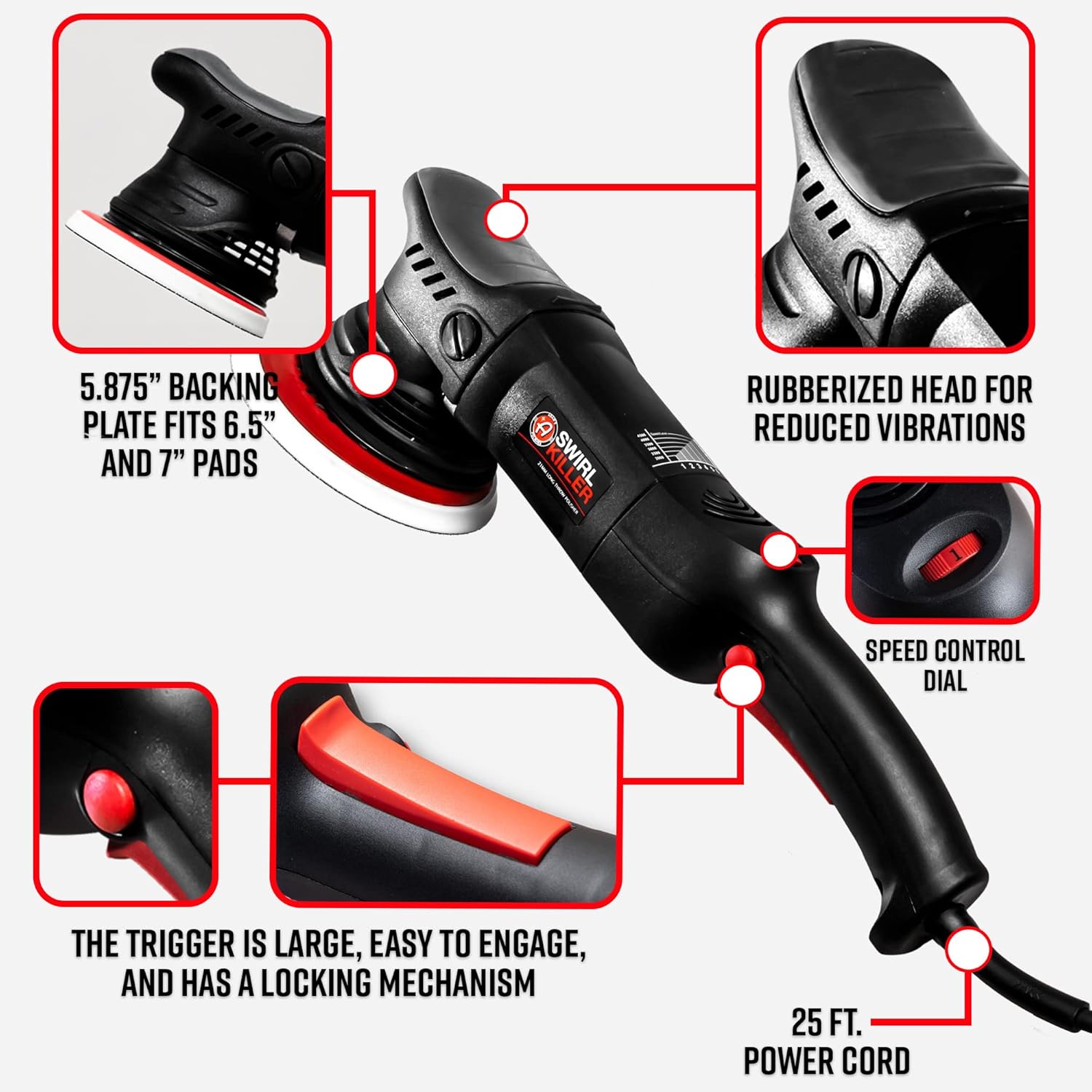 Adam's Polishes Swirl Killer 21mm Polisher - Orbital Polishing Paint Correcting Buffer Tool - Car Scratch Remover, Correcting Polish - Use Post Car Wash Clay Bar & Pre Wax or Ceramic Coating