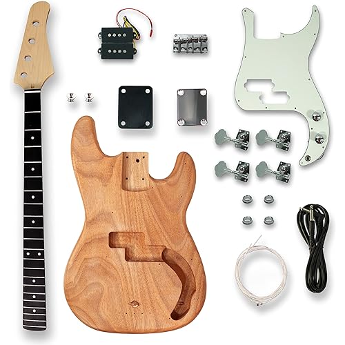 BexGears DIY Electric Guitar Kits For bass Guitar,Okoume Body maple neck & composite ebony fingerboard