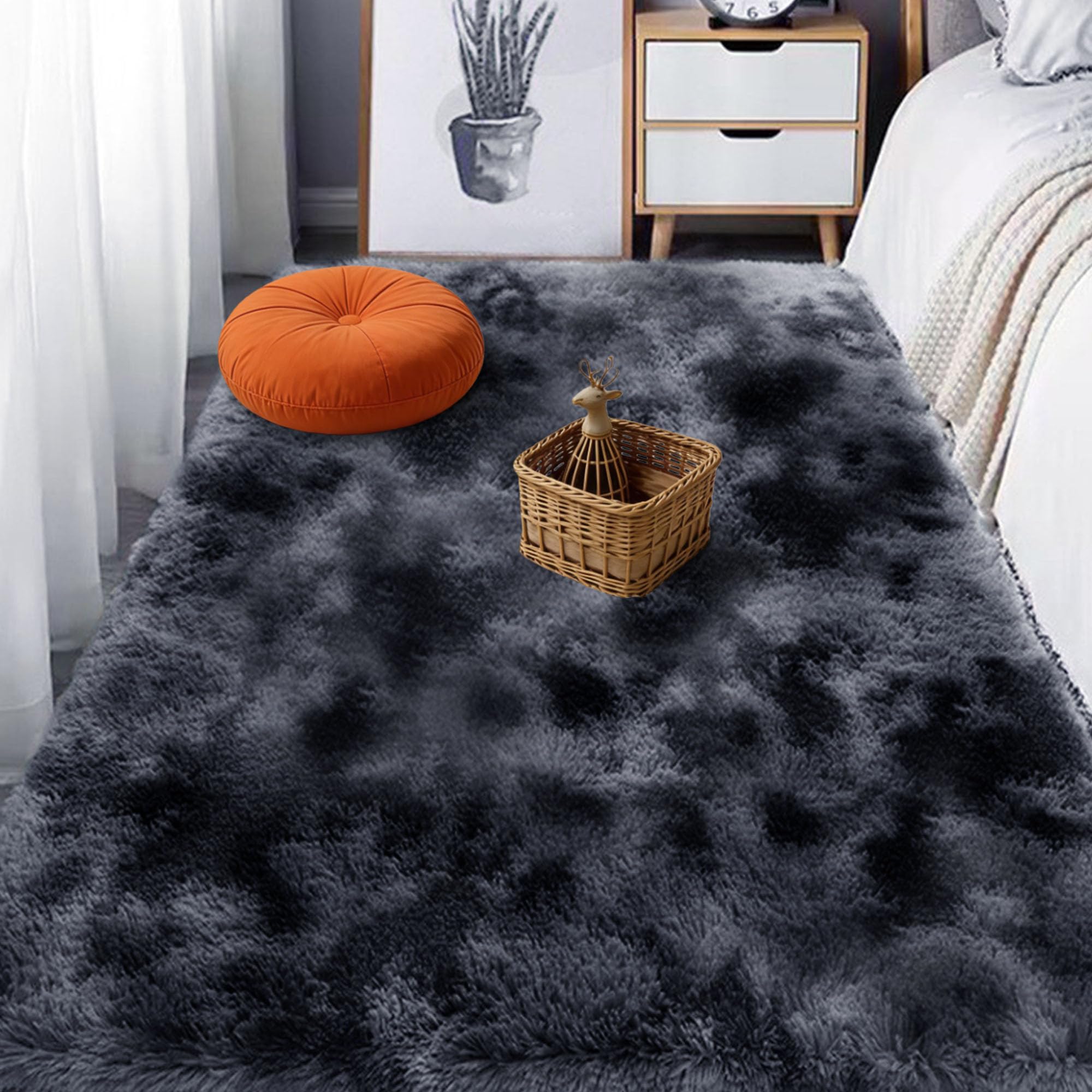 Moquette chambre gris foncé grand format pour salon moderne