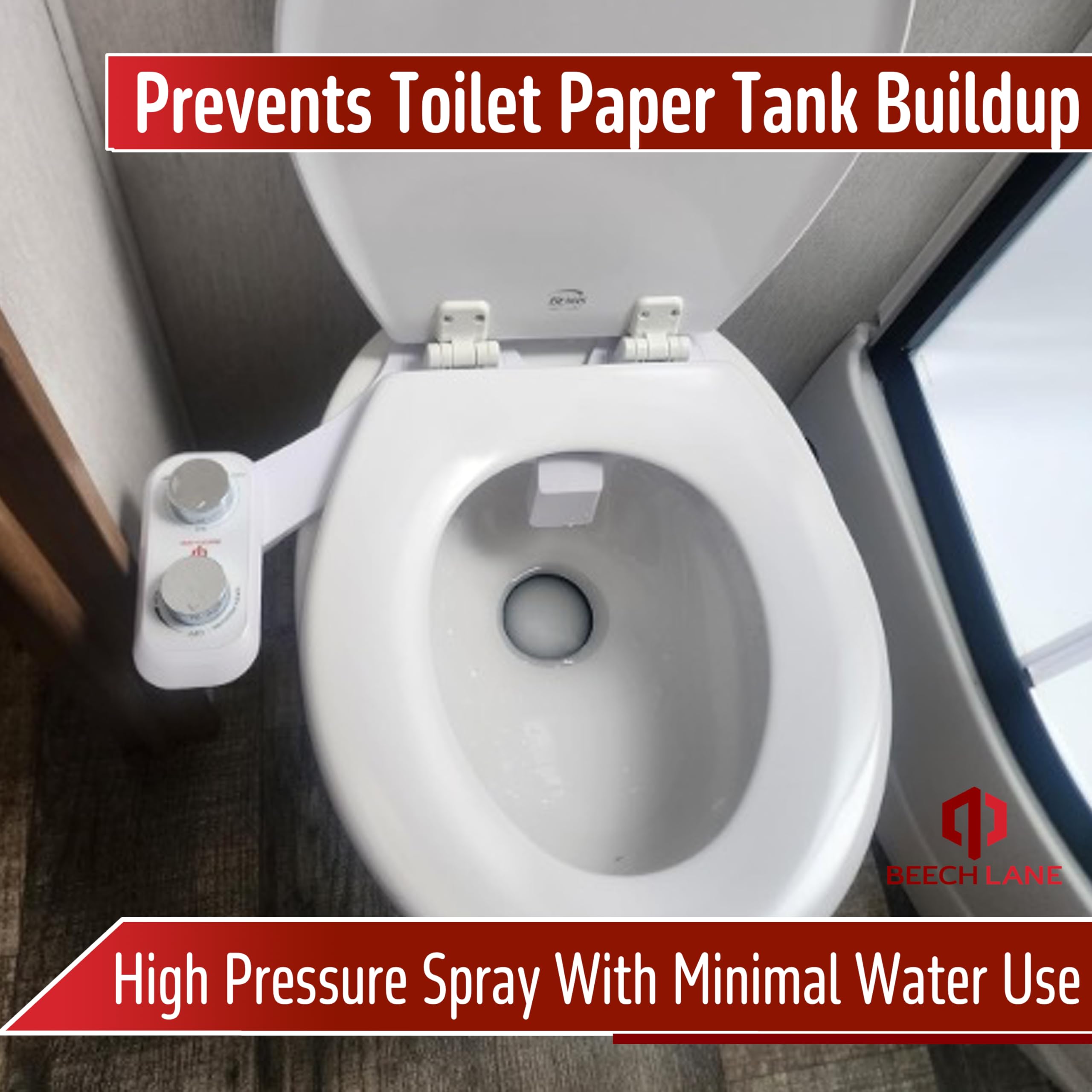 Beech Lane RV Bidet Fits Most RV Toilets Self Cleaning Adjustable Spray Easy Install and Non-Electric Prevents Toilet — view 3