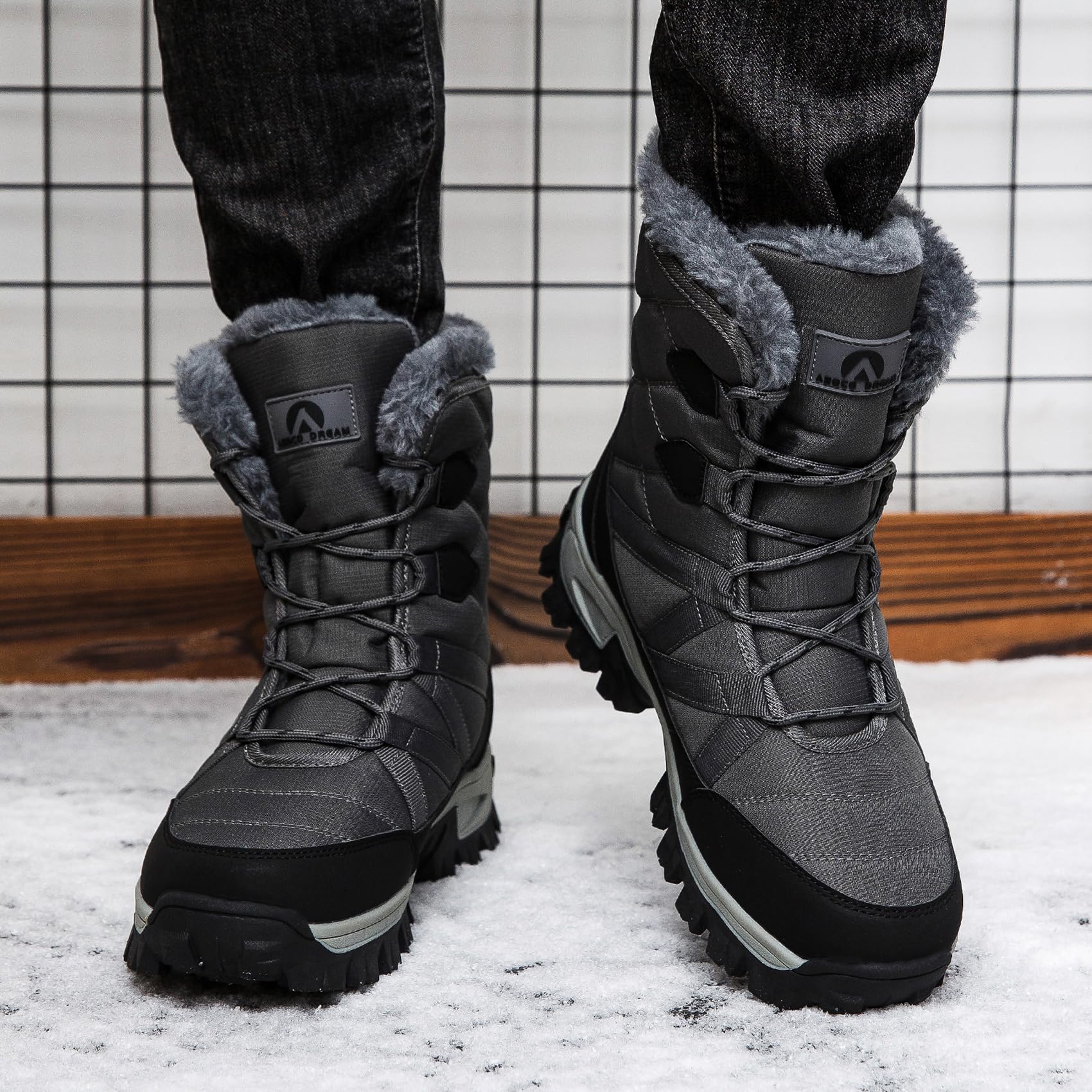 Botas de Nieve Hombre Impermeables Botines para Invierno Forro CálidoAntideslizante Botas de Senderismo