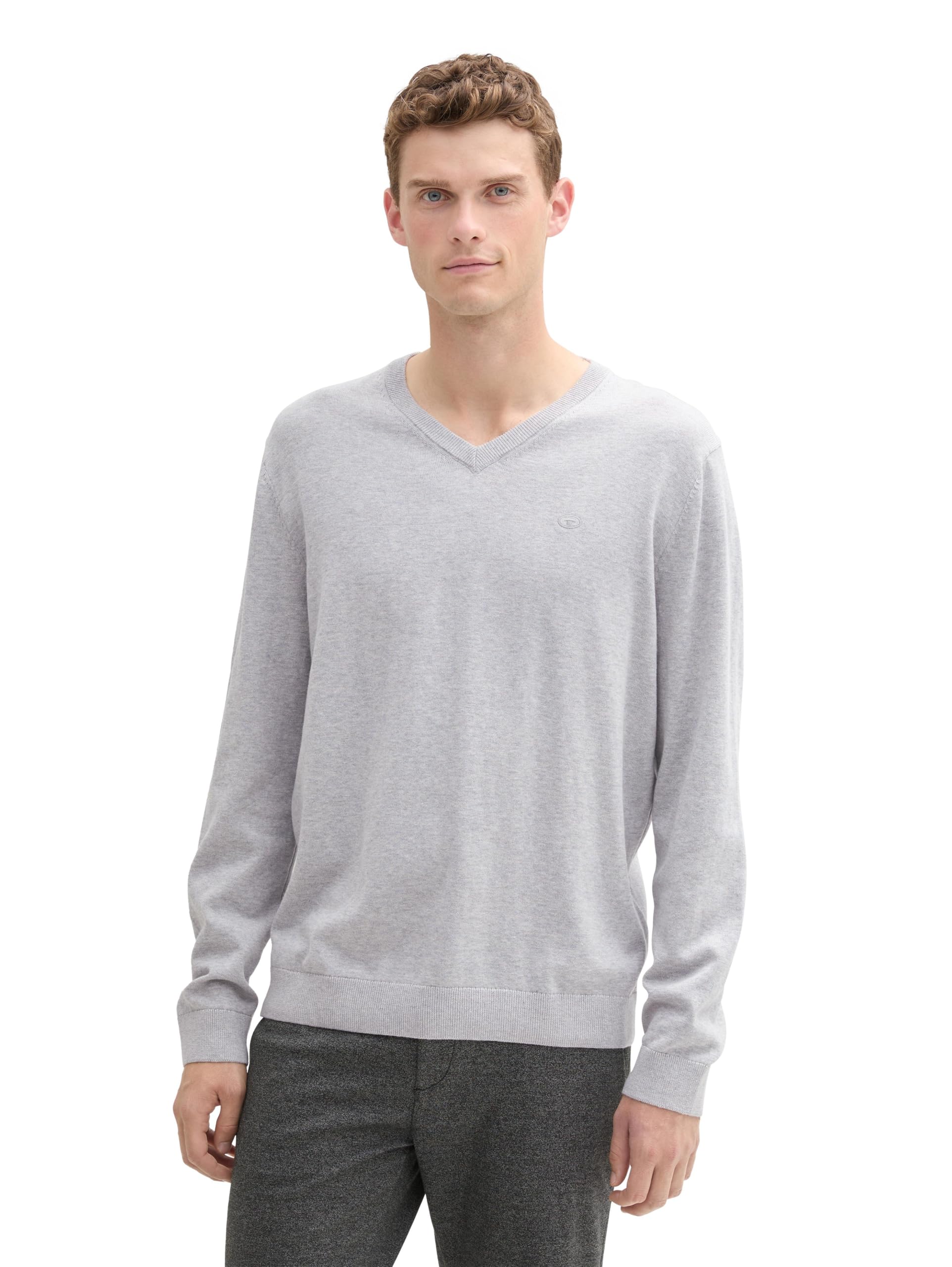 TOM TAILOR Herren 1039811 Strickpullover mit V-Ausschnitt