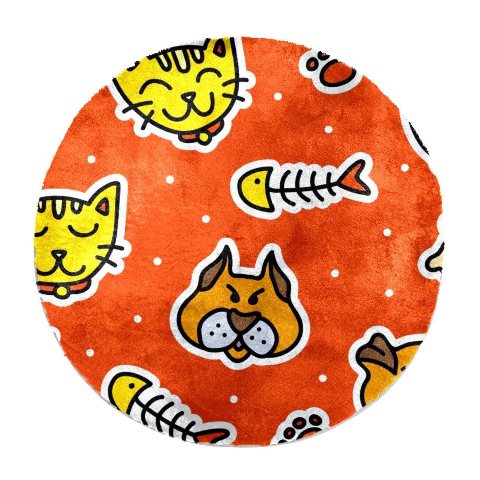 Tapis moelleux personnalisé en fausse fourrure pour chat et chien Orange