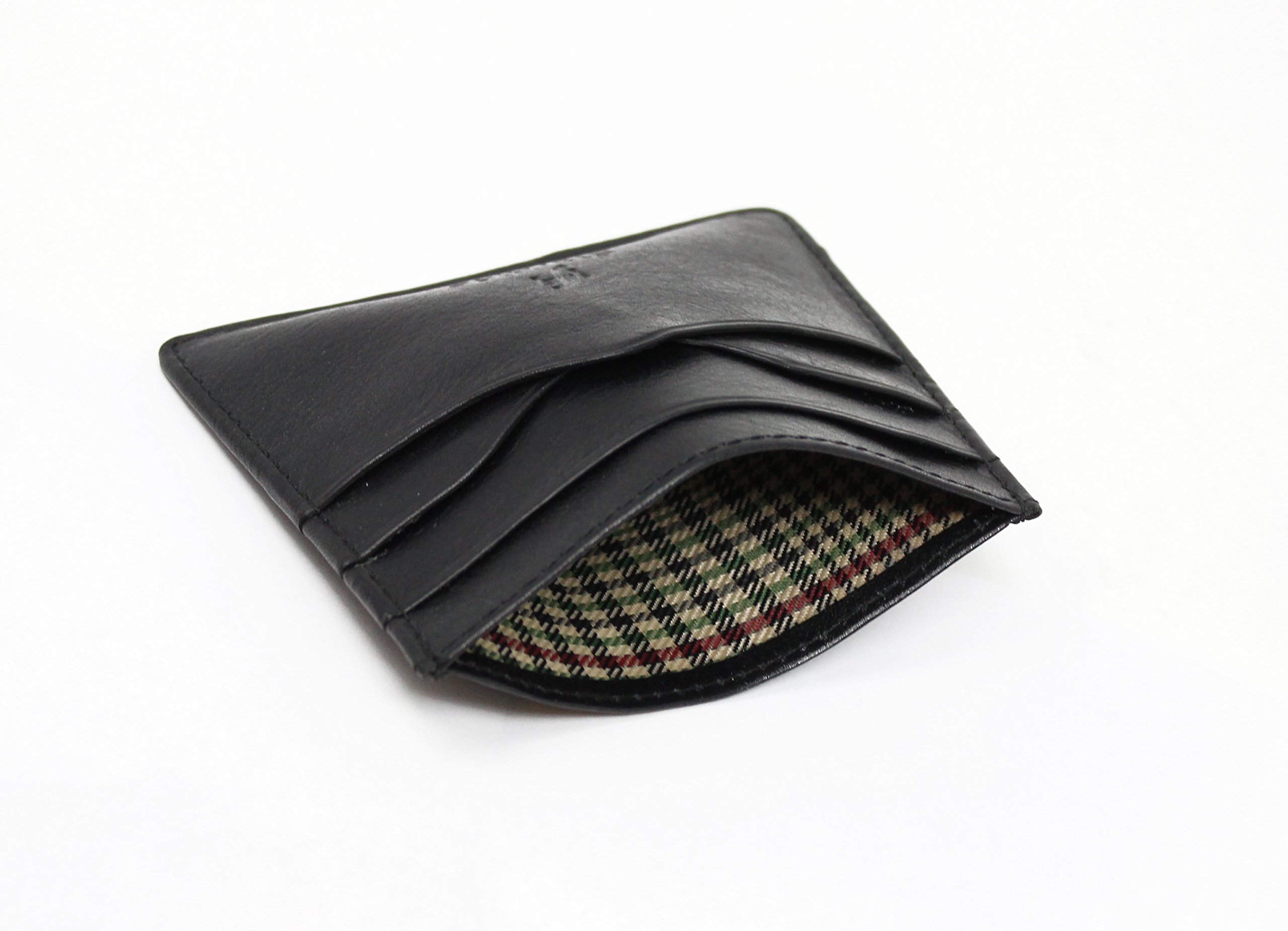 STARHIDE Men’s Small Genuine Leather Slim Credit Card Holder Mini Case Wallet #1215 (Black)