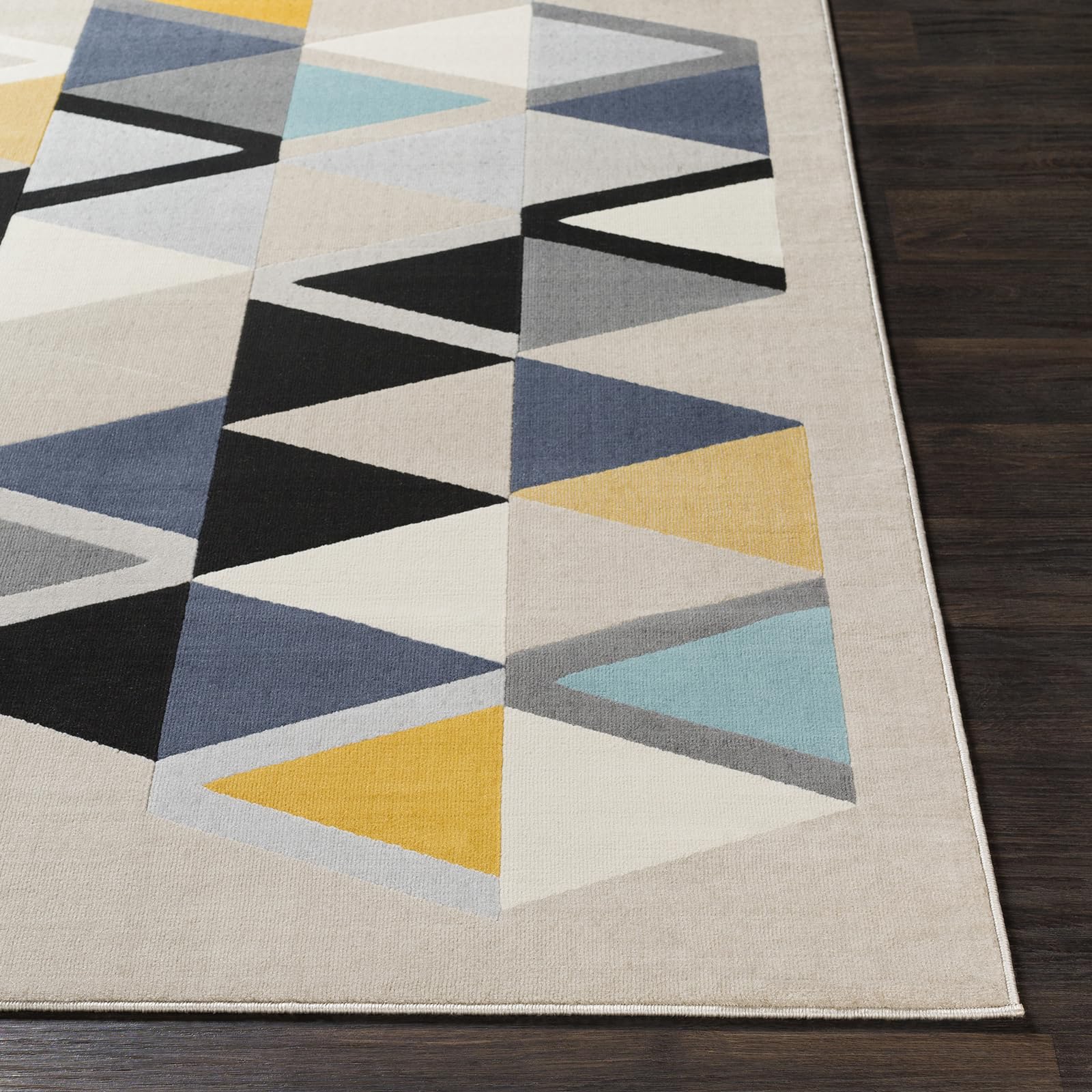 Livabliss Marietta Wohnzimmer Boho, großer Schlafzimmer 120x170 cm - Esszimmer mit geometrischem Muster, Skandinavischer Wohnzimmer Modern in Beige, Gelb, Blau