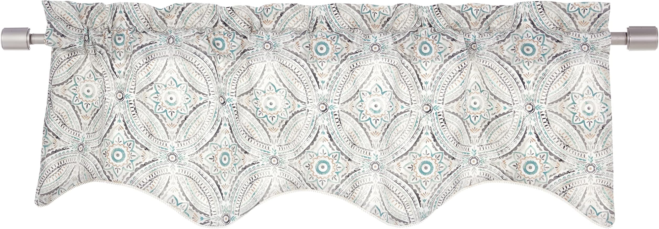 730462129543 Blissfullness 50" X 15" Lined Scallop Valance, Spa