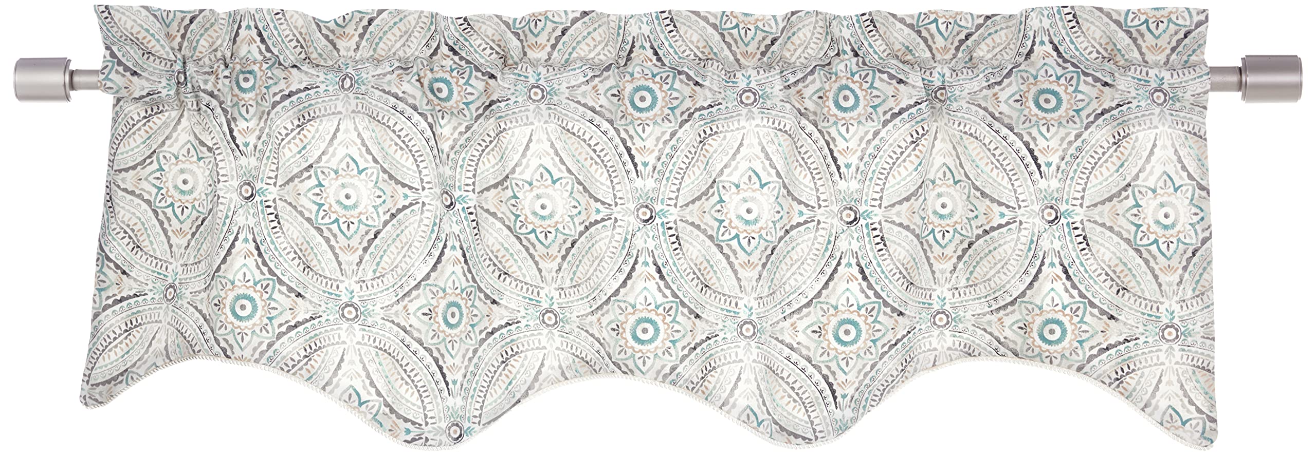 Ellis Curtain Blissfulness 50" x 15" Lined Scallop Valance, White