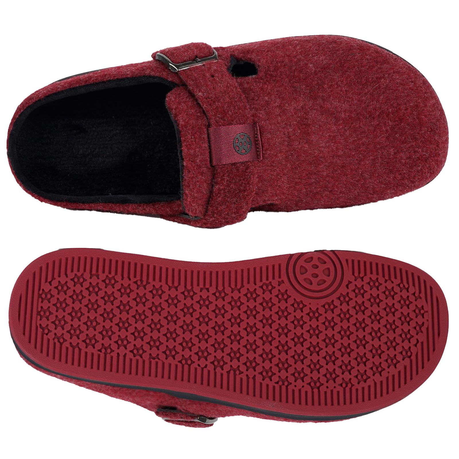 Pantofole Donna Uomo Ciabatte in Feltro Unisex Slippers Invernali Chiuse con Plantare Intercambiabile