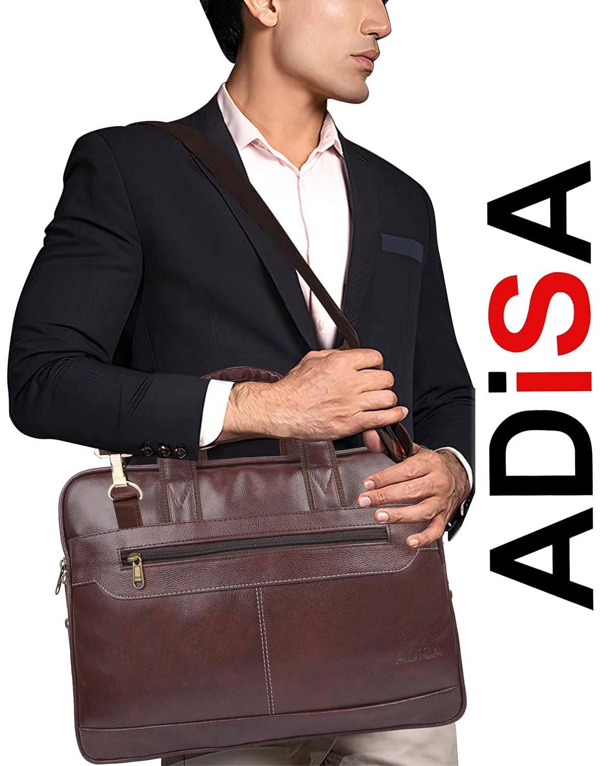 ADISA Laptop Messenger Office Bag Briefcase for Work for Men (Lb6050-Bro, Brown) 26 81awByRTTWL. SL1500