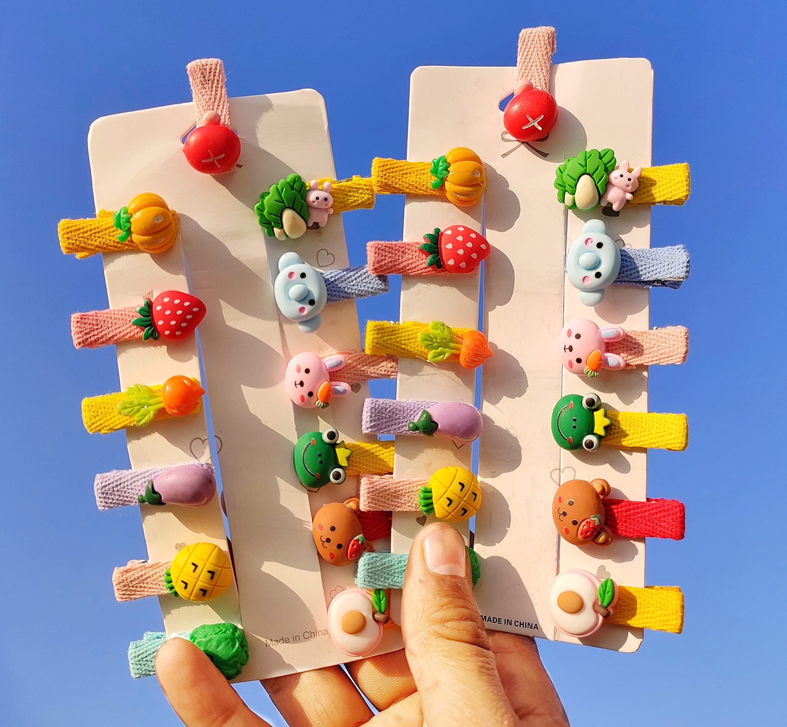 ANNA CREATIONS 26 Pcs Baby Girls Hair Clips, Animal Character Fruits 4