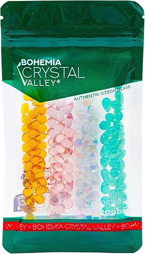 Miniatura 7 de Cuentas de cristal en forma de lágrima para hacer joyas - Kit de más de 120 cuentas de 6 x 9 mm en 4 colores suaves y distintos Rosa, Ópalo