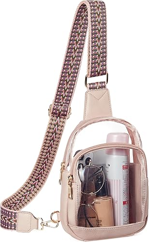 Telena Cangurera transparente, bolsas transparentes para mujeres, bolsa transparente aprobada por estadios para conciertos con correa ajustable,