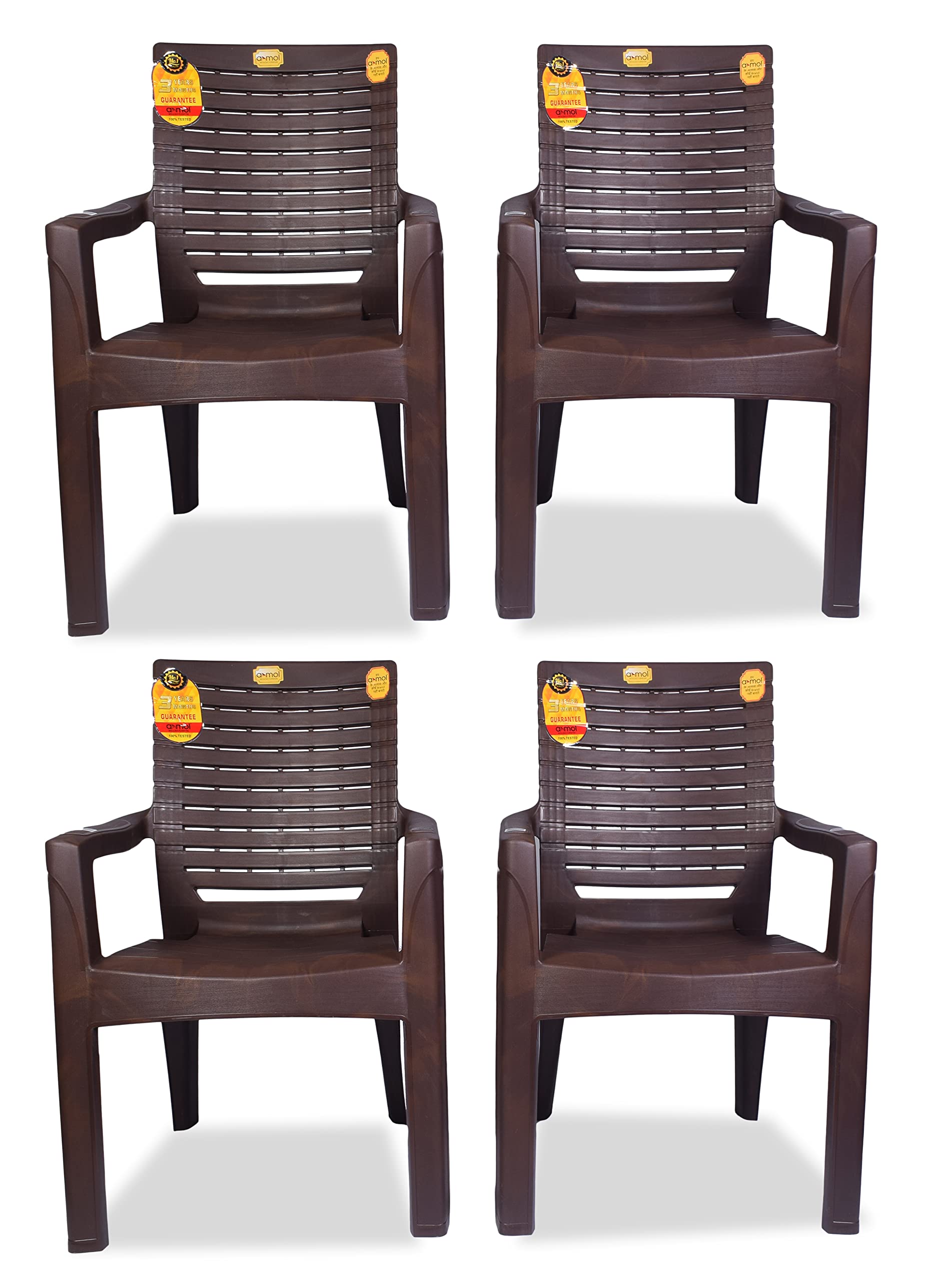 ANMOL Moulded Comfortable high Back Chair with Heavy Structure (Weight Bearing Capacity 200 kg) (3 Years Warranty on Manufacturing defect) (Pack of 4) (Shree Ganesh Online)-image-25