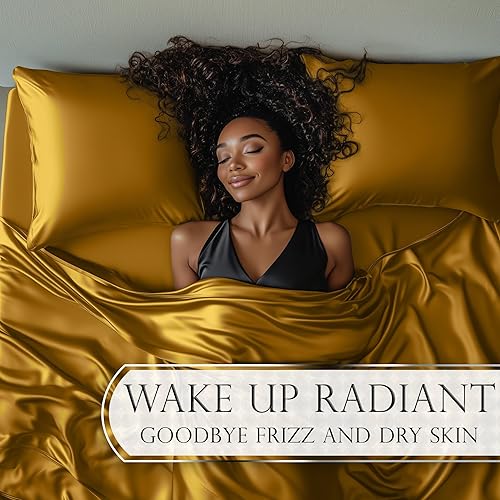 Miniatura 4 de DECOLURE Juego completo de sábanas de satén de 6 piezas  Sábanas de satén de seda de lujo para hotel, elegantes y sedosas, suaves y sedosas, juego