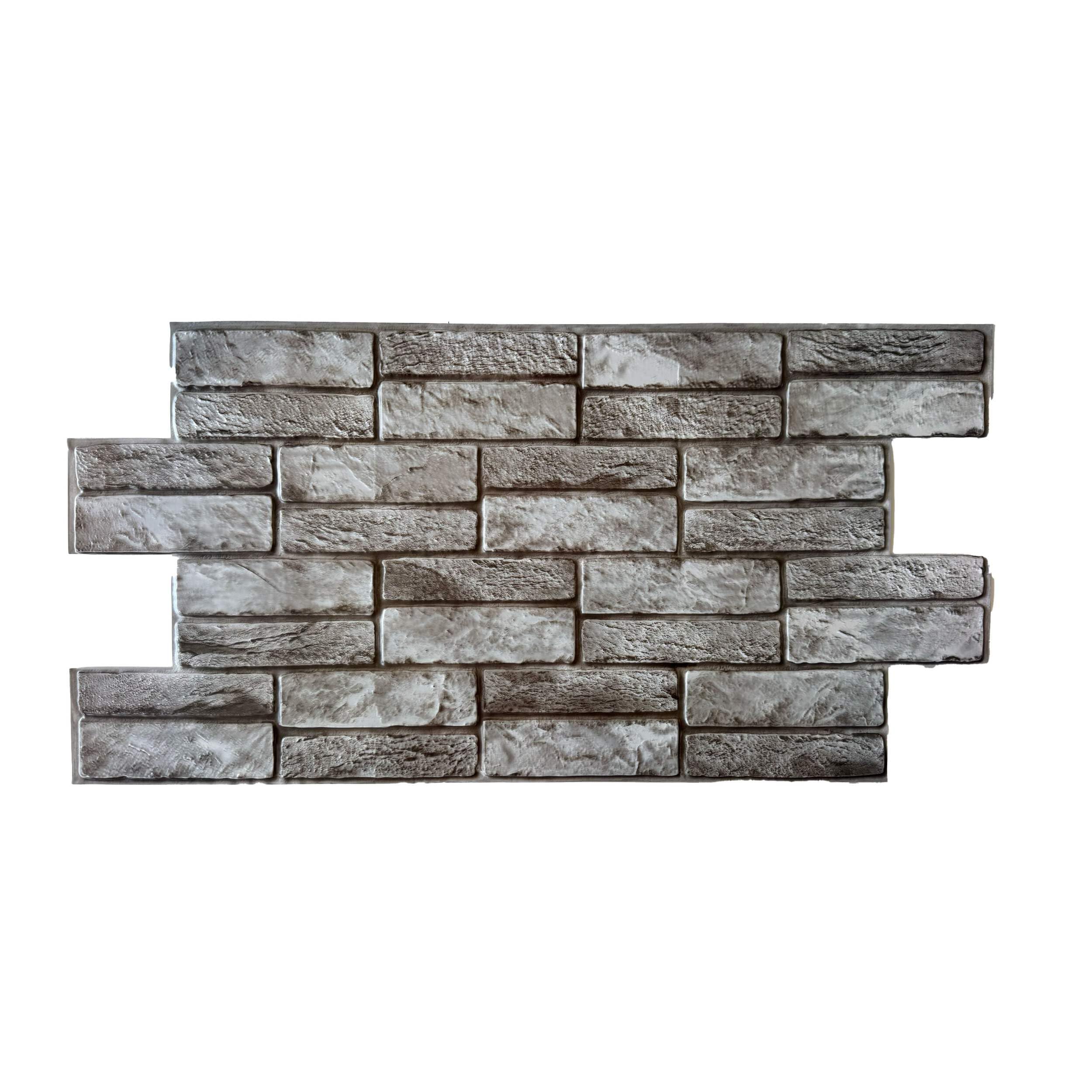 Eternal Parquet Pannelli 3D Rivestimento a Parete in PVC Effetto Pietra Grigia Doppia 96x48cm Realistici, isolanti, idrorepellenti.