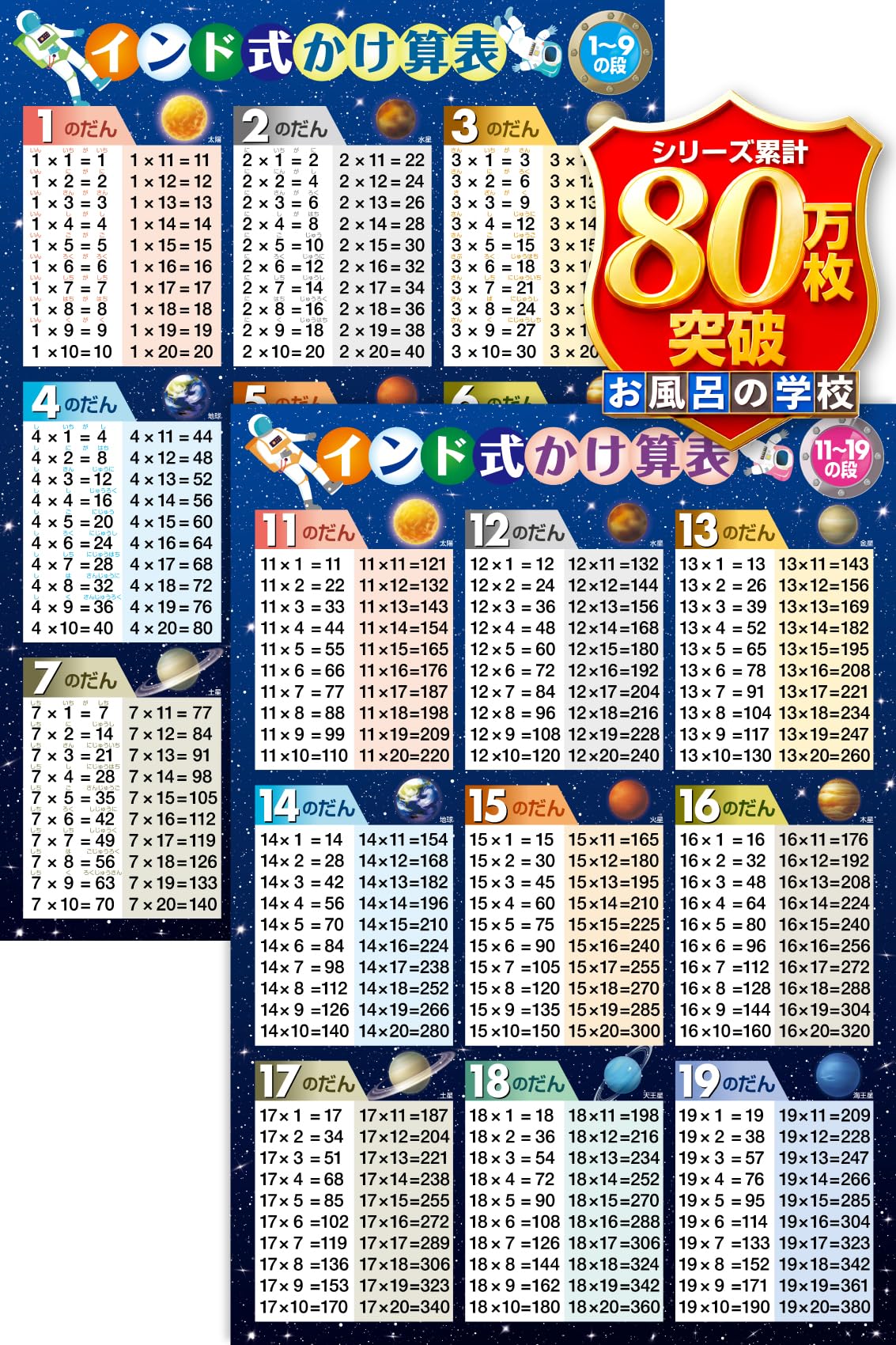 Amazon.co.jp: お風呂の学校 インド式計算 かけ算 1〜9の段&11〜19の段