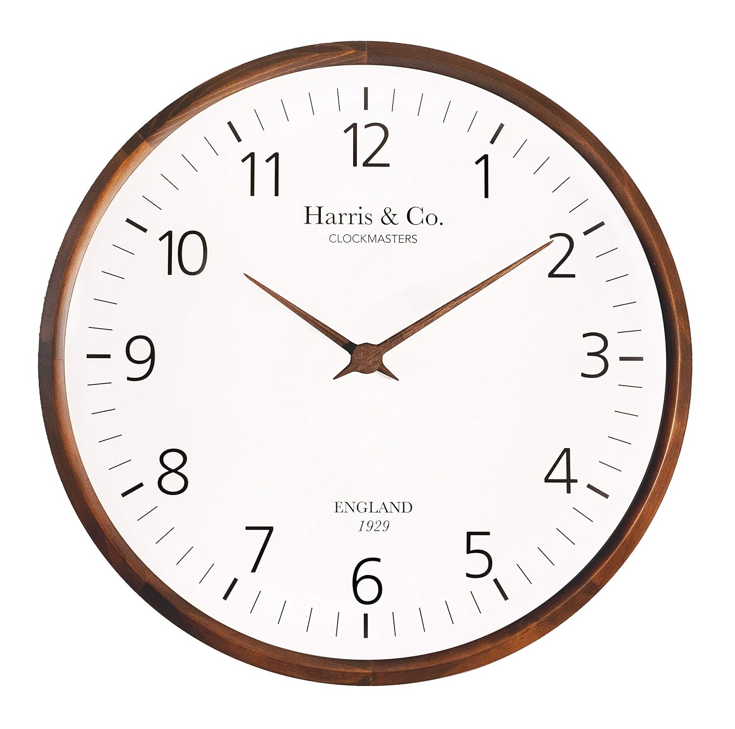 Buy HARRIS & CO. CLOCKMASTERS Luxury Wooden Wall Clock - 13 inch (Dark