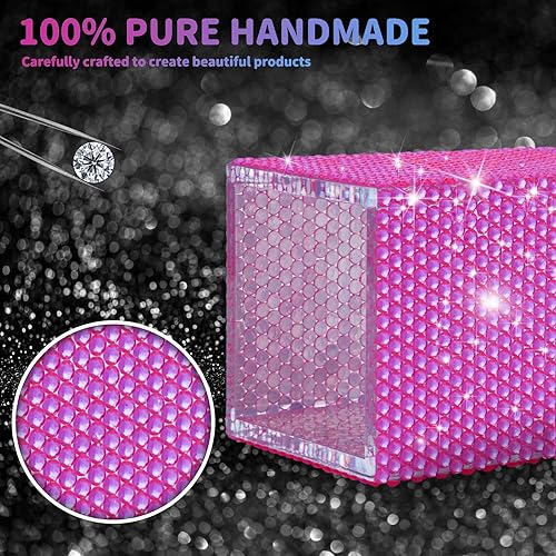 Vista 17 de KEYPOWER Portalápices de acrílico decorado con diamantes de imitación brillantes para brochas de maquillaje, accesorios modernos de papelería