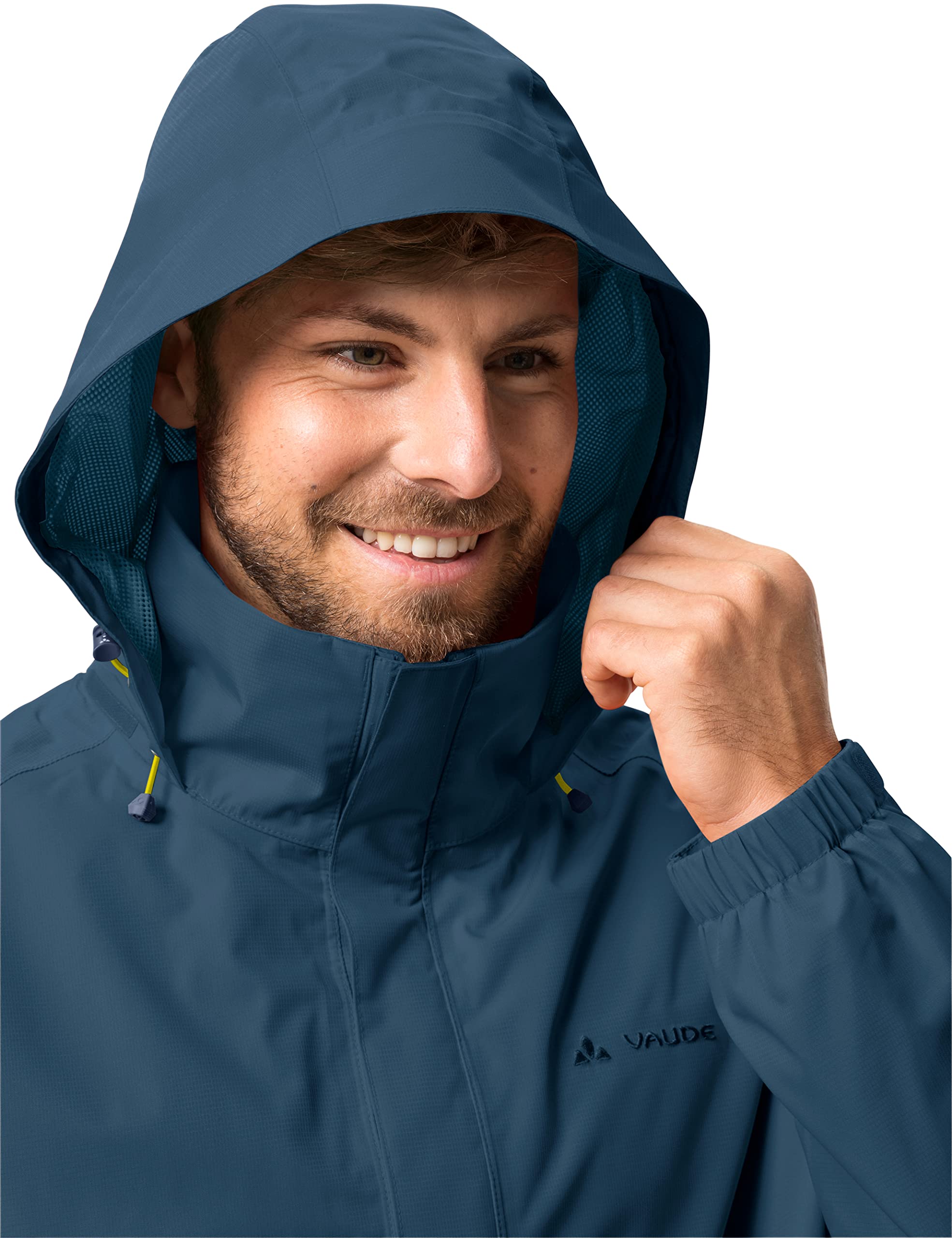 VAUDE Escape Light Regenjacke für Herren, wasserdicht – Baltic – Gr. S | Wasserdicht und atmungsaktiv mit 2-Lagen-Membran – Übergangsjacke für Wandern – Radfahren, Reisen und Alltag