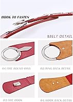 Vista 36 de TeeYee Cinturones de cuero elásticos renacentistas cintura elástica retro cinturón vintage moda medieval cinturón gancho cinturón Negro